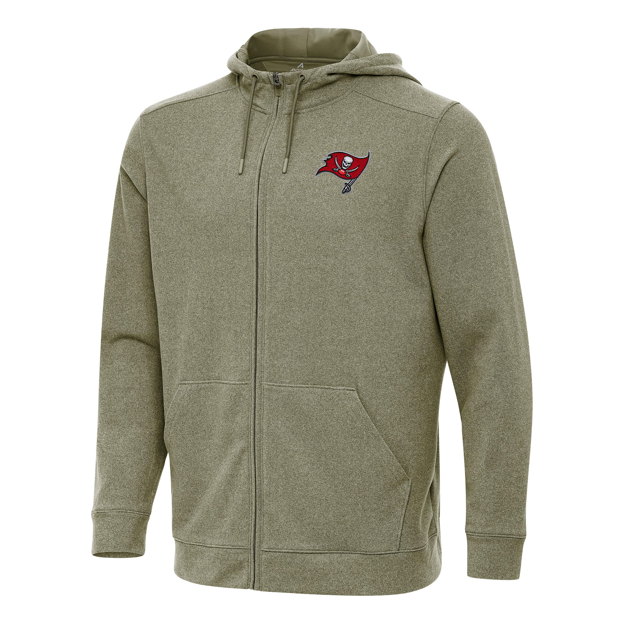 Men's Antigua Olive Tampa Bay Buccaneers Effortless Full-Zip Hoodie