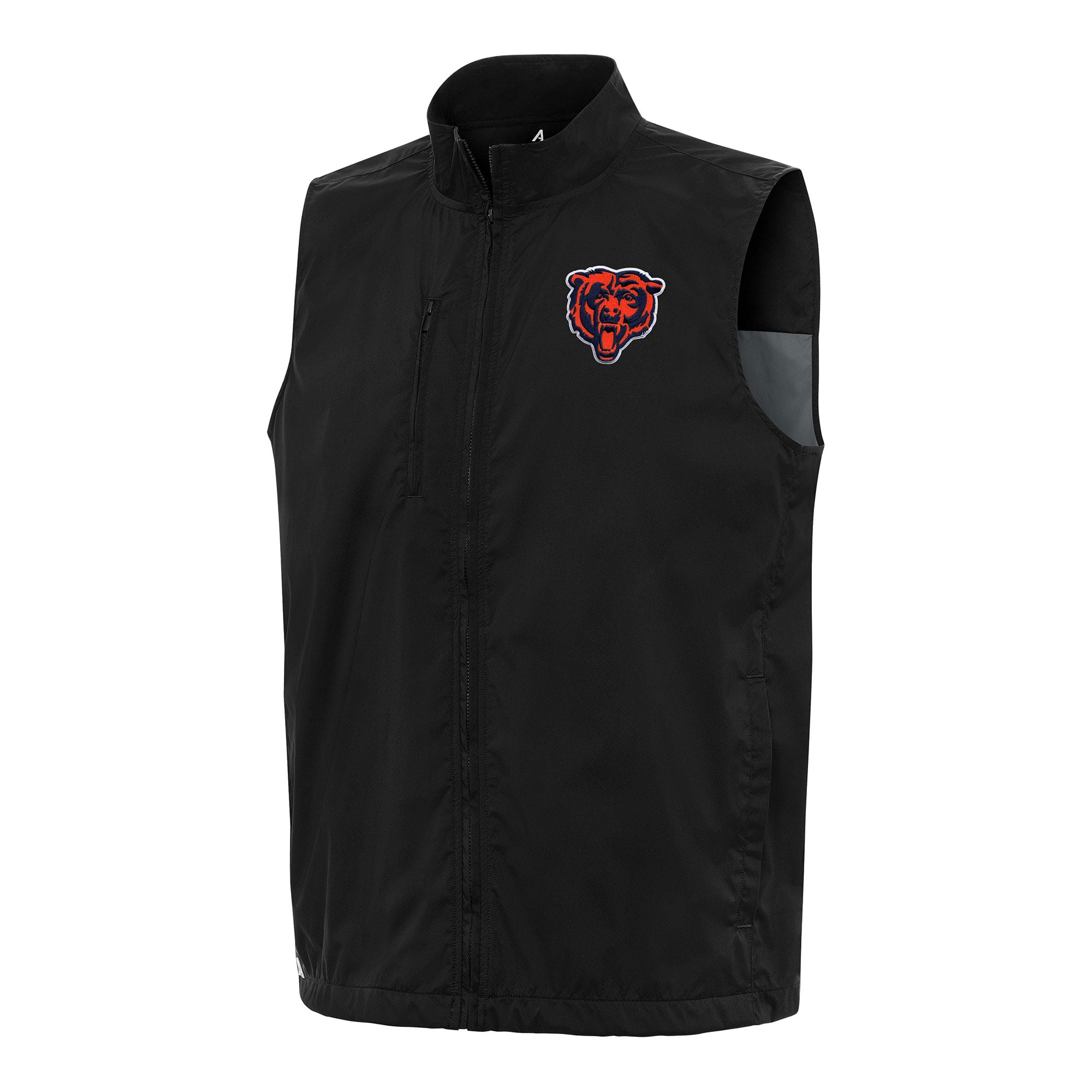 Men’s Antigua Black Chicago Bears Brisk Full-Zip Vest Men’s Antigua Black Chicago Bears Brisk Full-Zip Vest