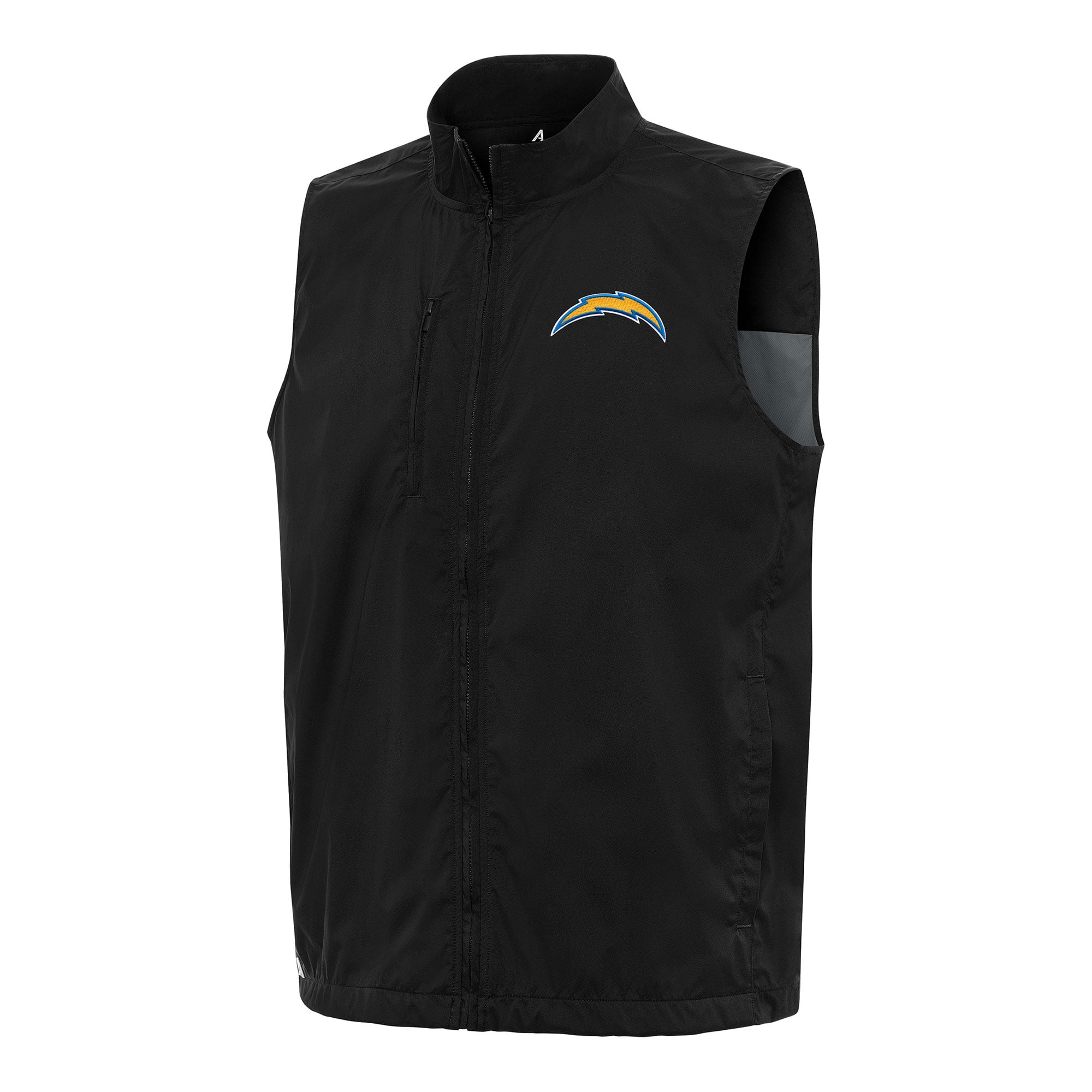 Men’s Antigua Black Los Angeles Chargers Brisk Full-Zip Vest Men’s Antigua Black Los Angeles Chargers Brisk Full-Zip Vest