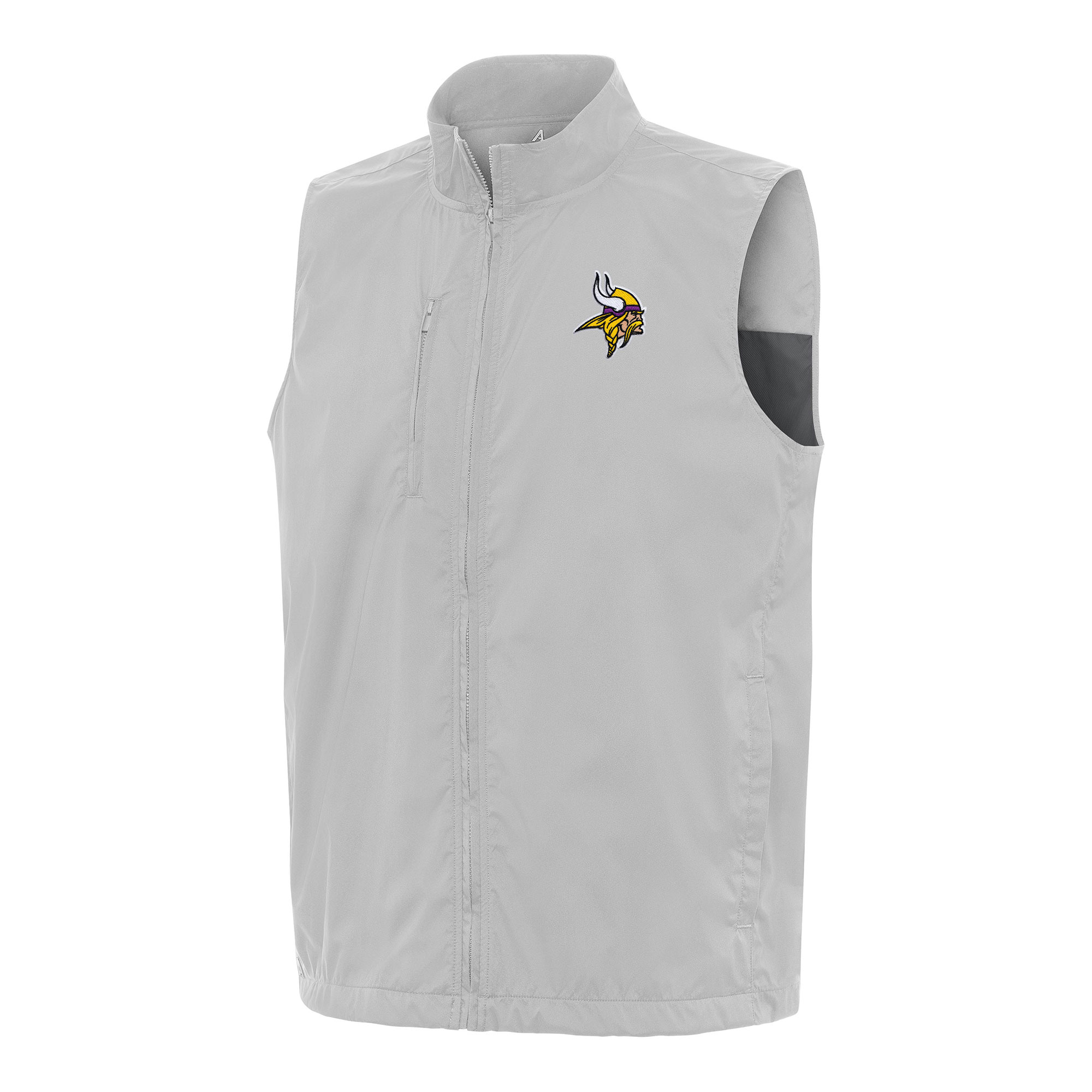 Men's Antigua Gray Minnesota Vikings Brisk Full-Zip Vest