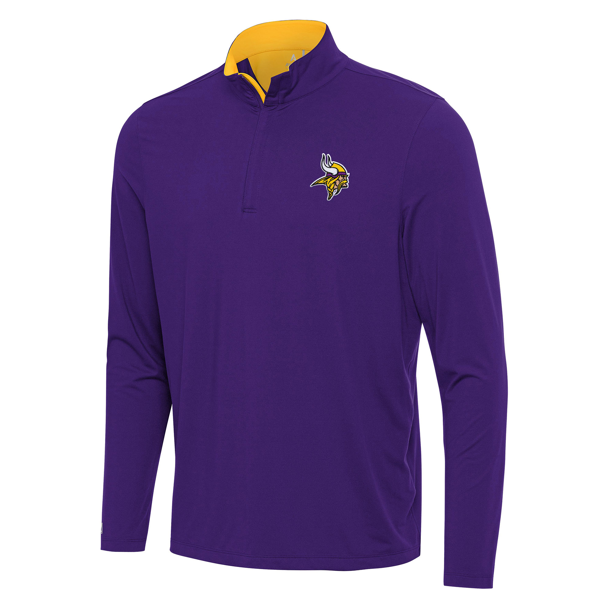 Men's Antigua Purple/Gold Minnesota Vikings Content Quarter-Zip Pullover Top