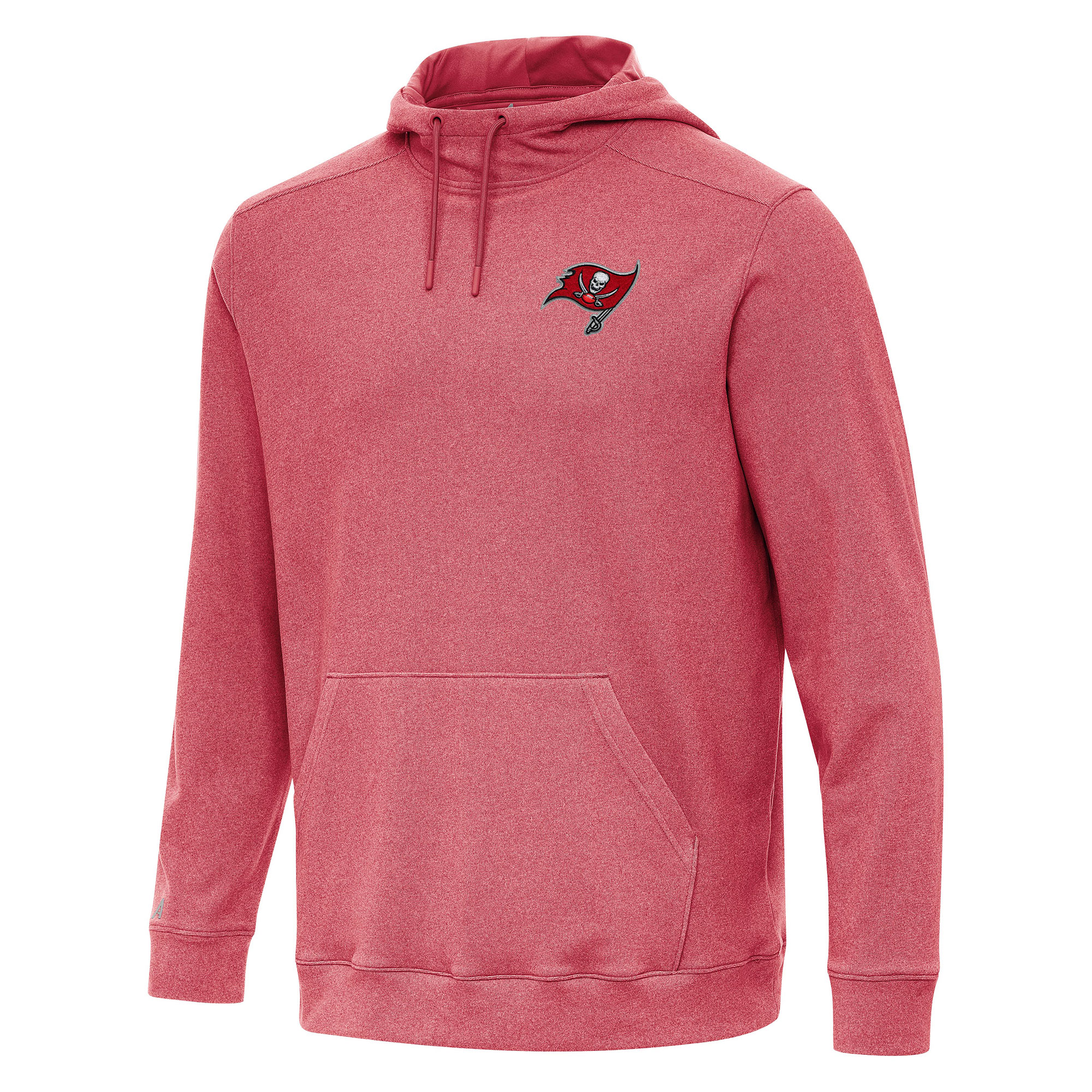 Men's Antigua Heather Red Tampa Bay Buccaneers Cloud Pullover Hoodie