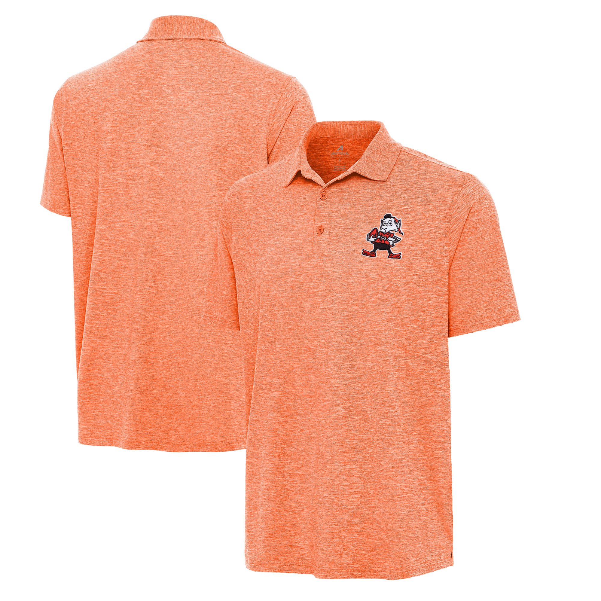 Antigua Men's Heather Orange Cleveland Browns Par 3 Polo Shirt - Heather Orange