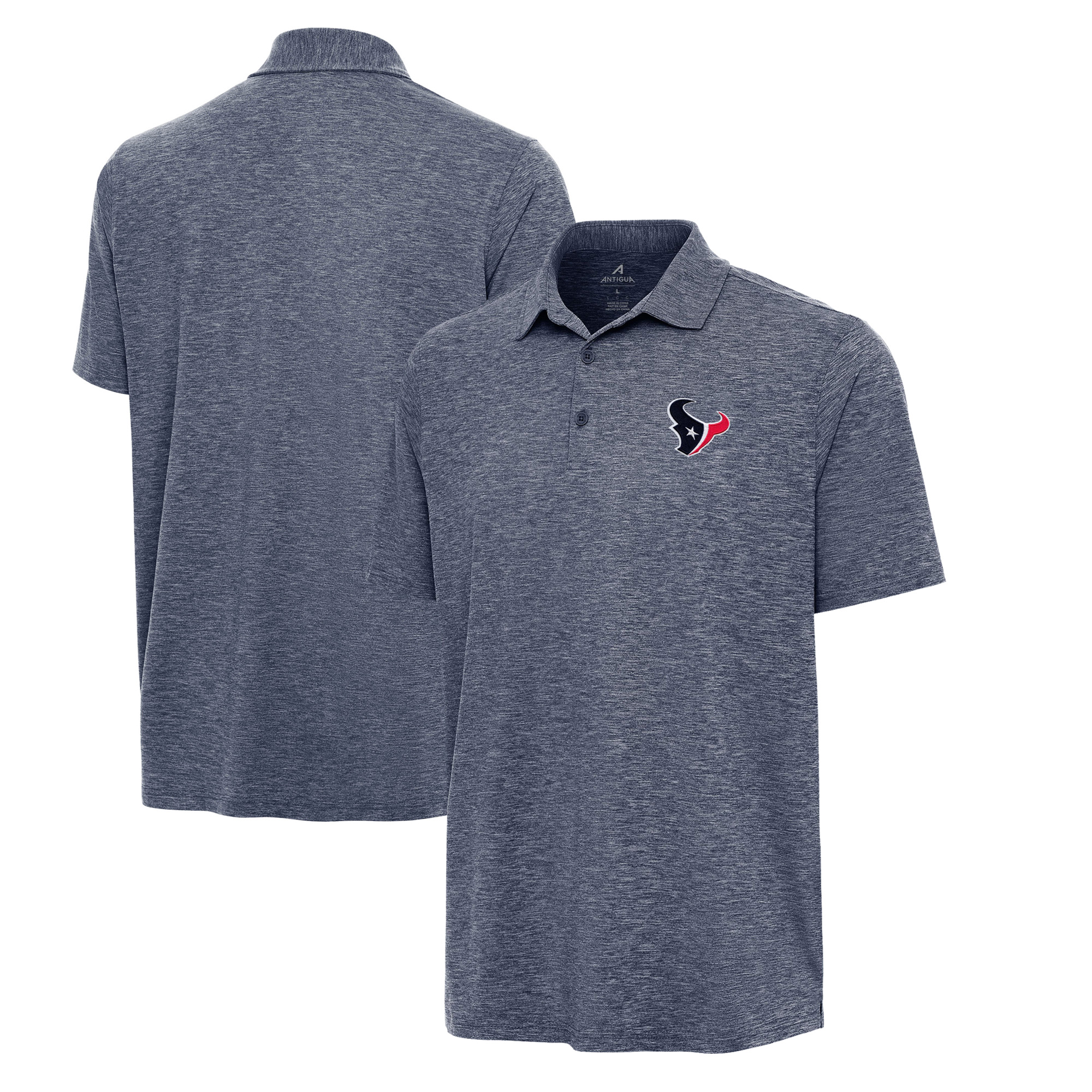 Men's Antigua Heather Navy Houston Texans Par 3 Polo