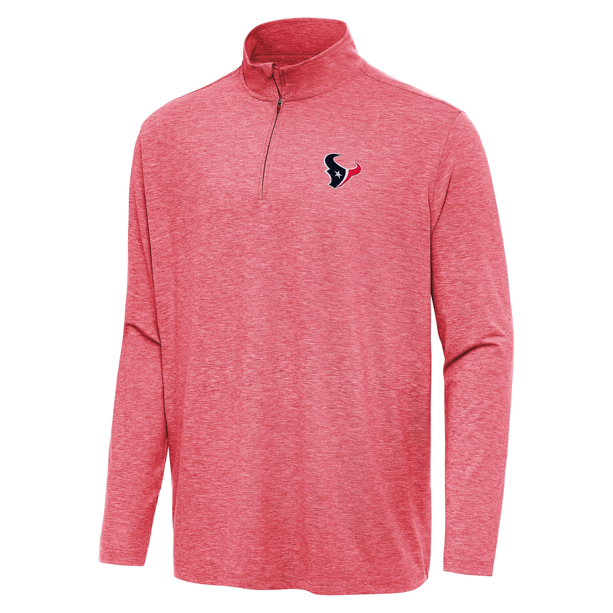 Men’s Antigua Heather Red Houston Texans Hunk Quarter-Zip Jacket Men’s Antigua Heather Red Houston Texans Hunk Quarter-Zip Jacket