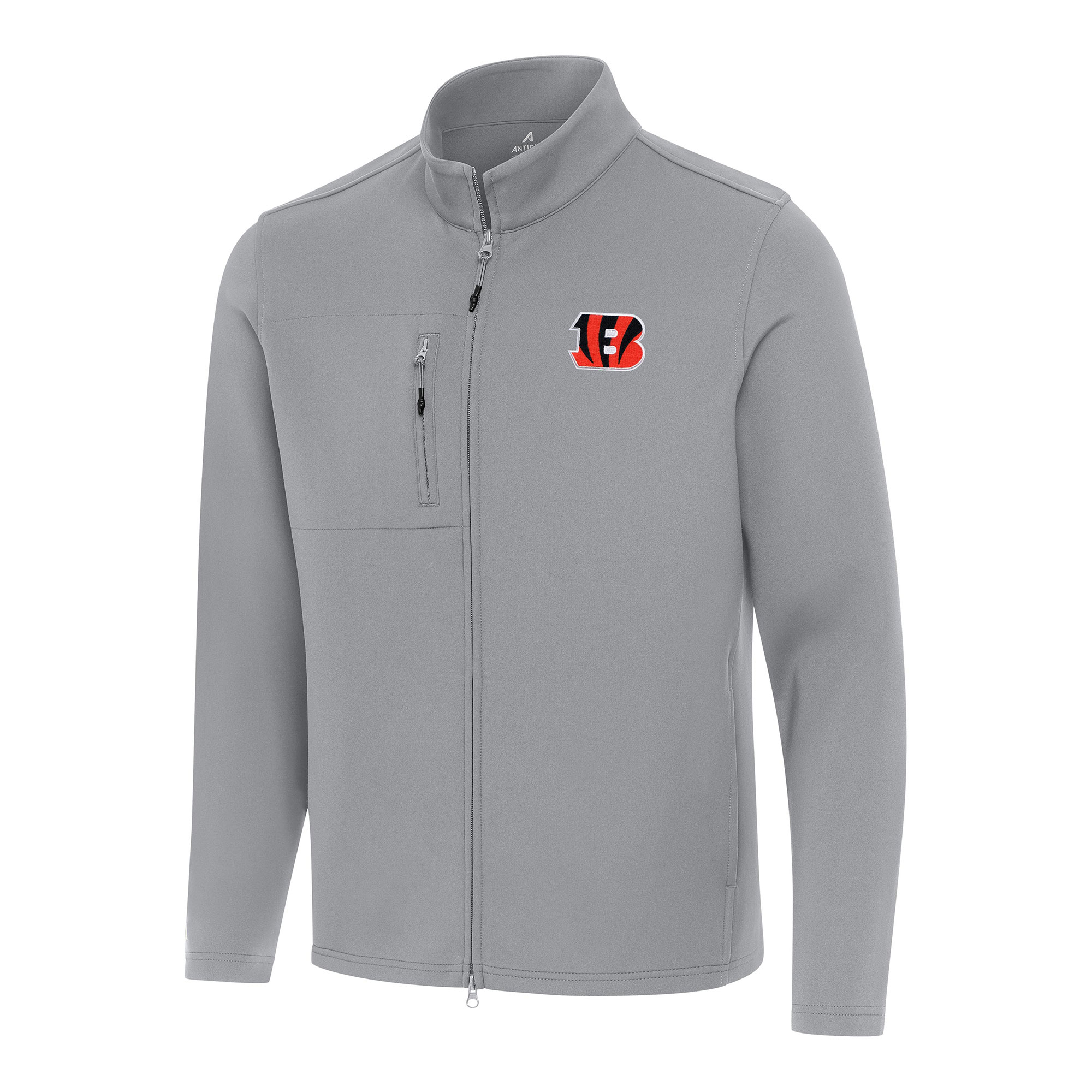 Men's Antigua Gray Cincinnati Bengals Objection Full-Zip Jacket