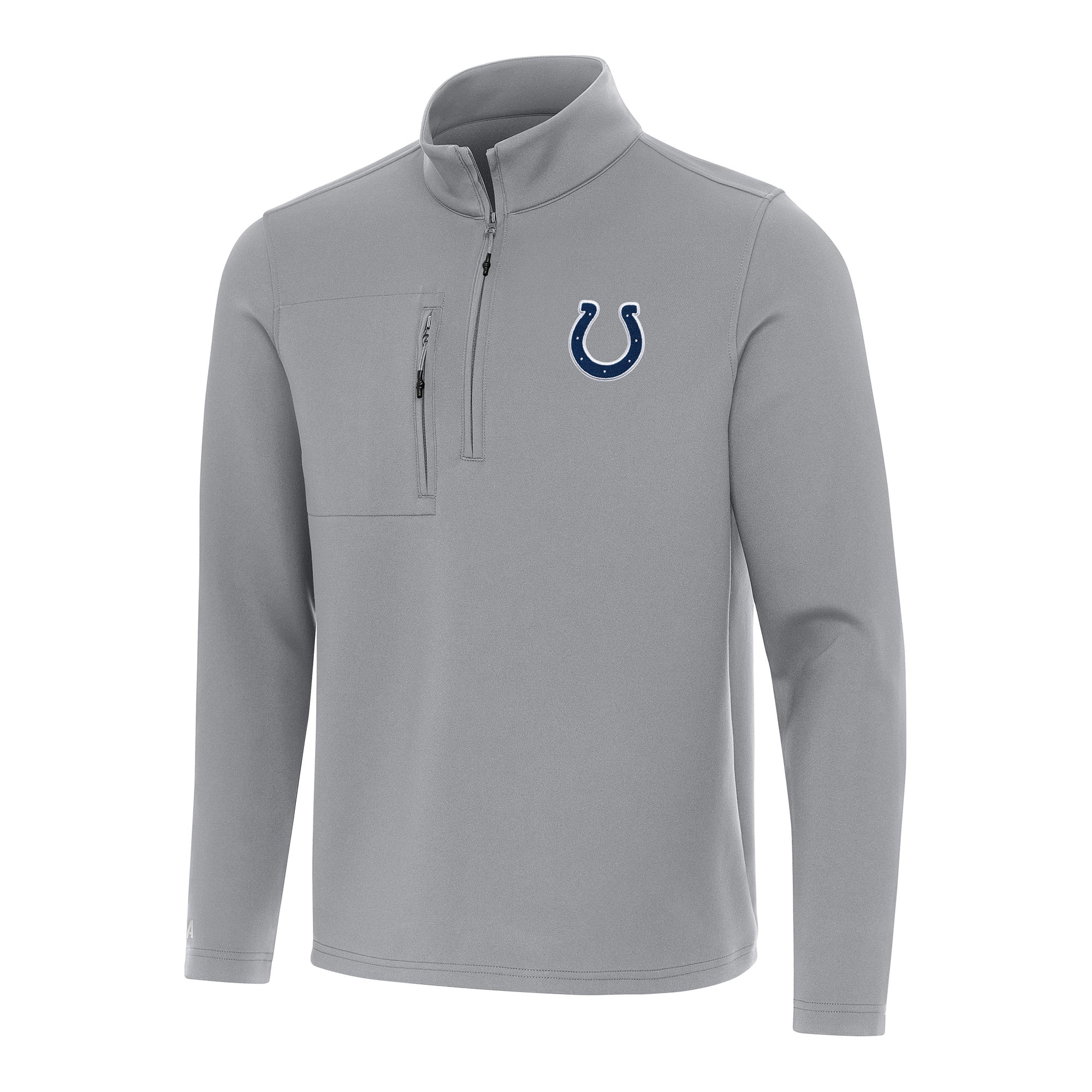 Men's Antigua Gray Indianapolis Colts Insider Quarter-Zip Pullover Top