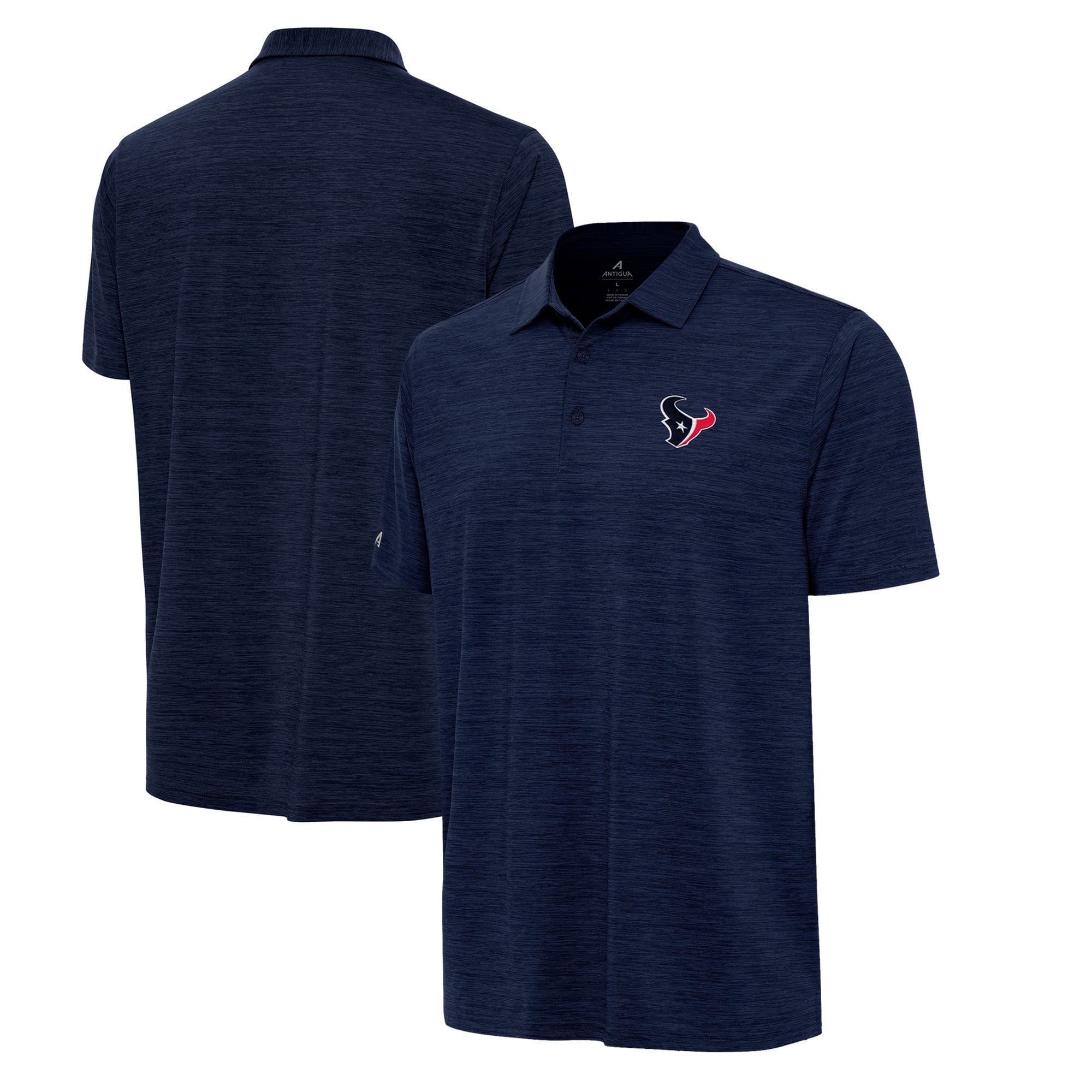 Men’s Antigua Heather Navy Houston Texans Layout Polo Men’s Antigua Heather Navy Houston Texans Layout Polo