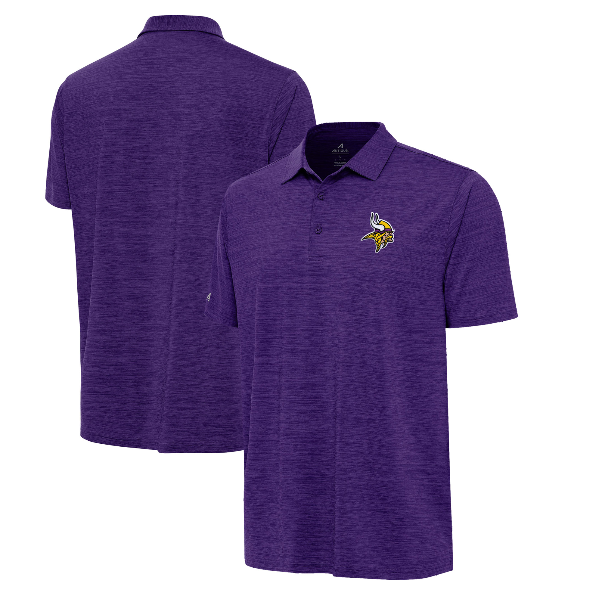 Men's Antigua Heather Purple Minnesota Vikings Layout Polo
