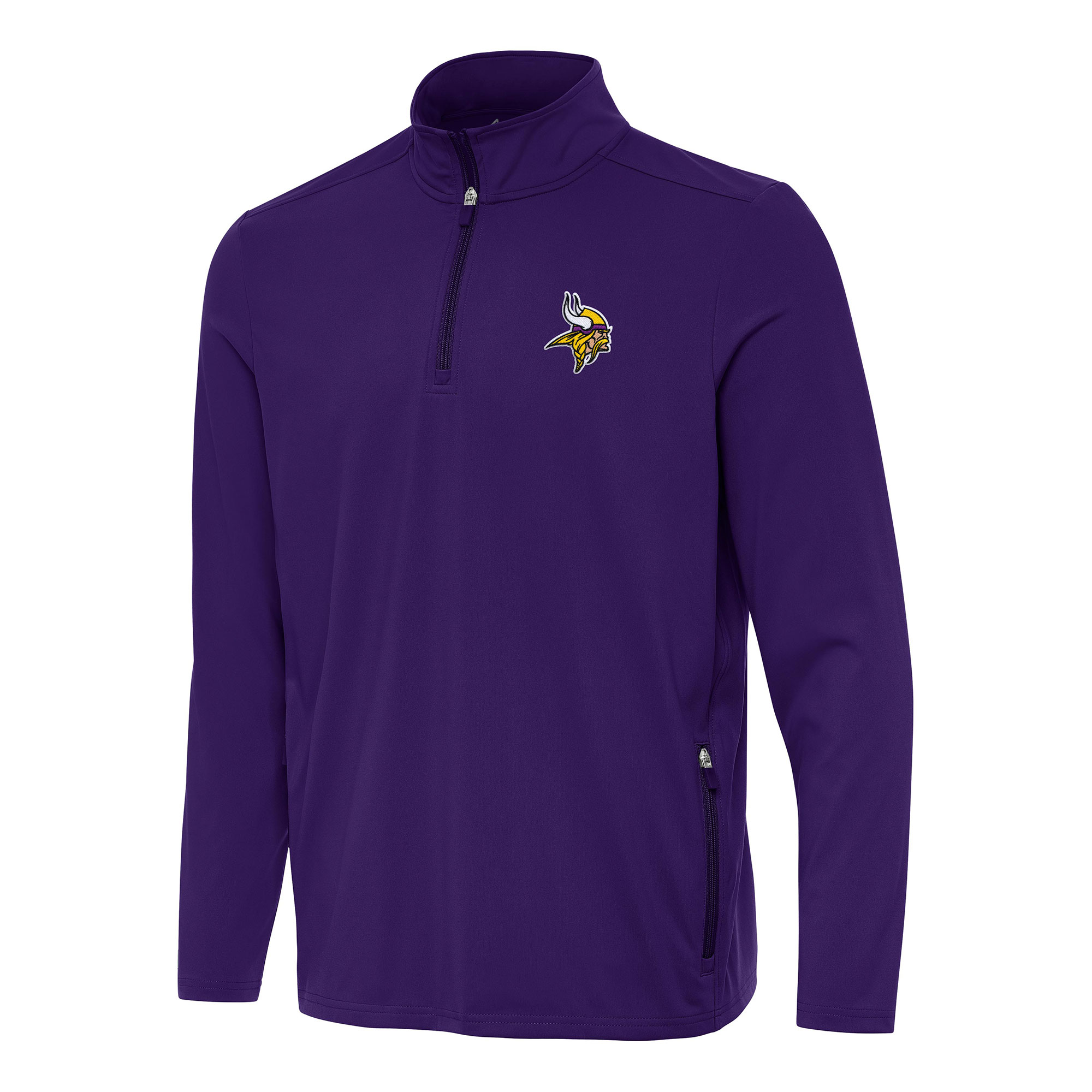Men's Antigua Purple Minnesota Vikings Perilous Quarter-Zip Pullover Top