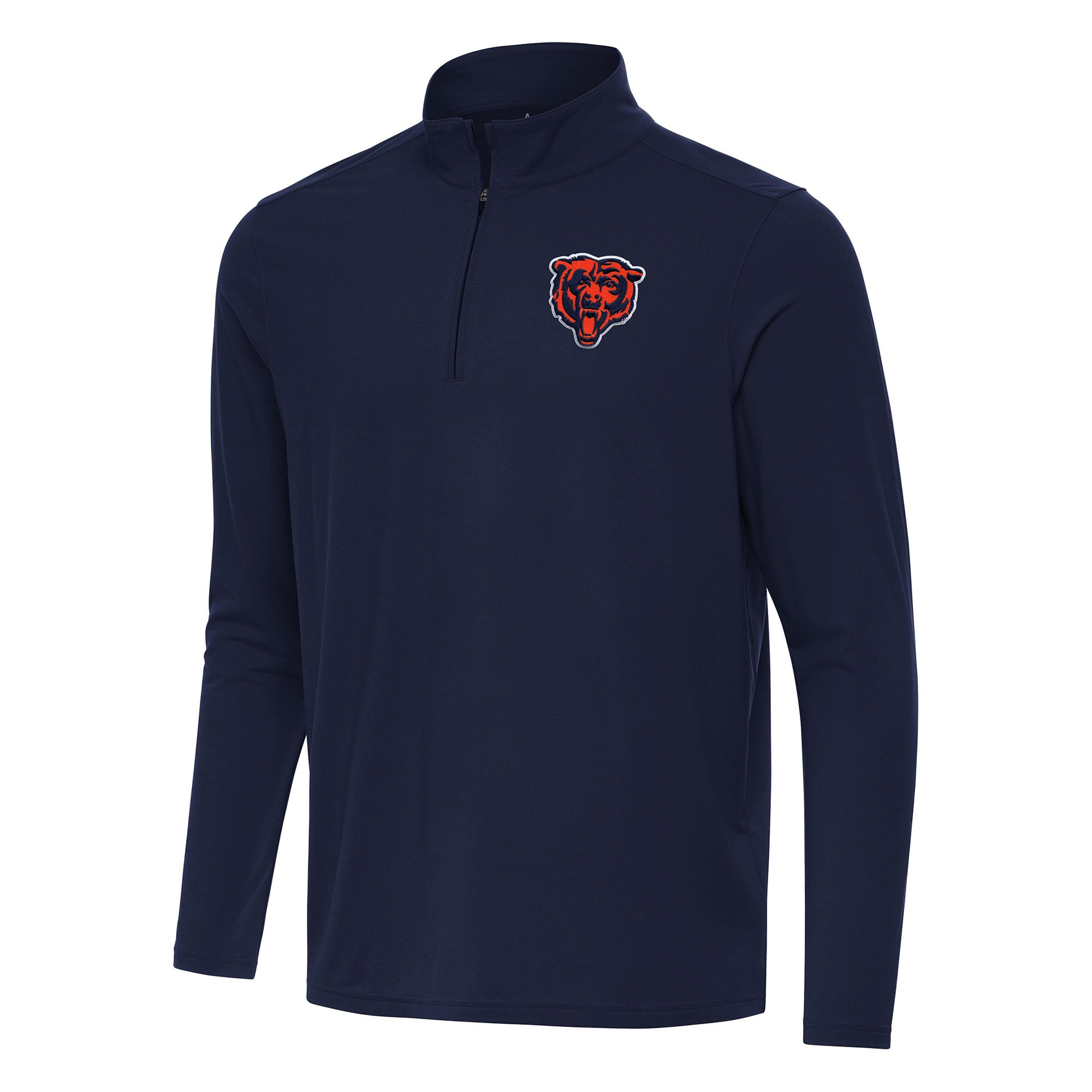 Men’s Antigua Navy Chicago Bears Intent Quarter-Zip Pullover Top Men’s Antigua Navy Chicago Bears Intent Quarter-Zip Pullover Top
