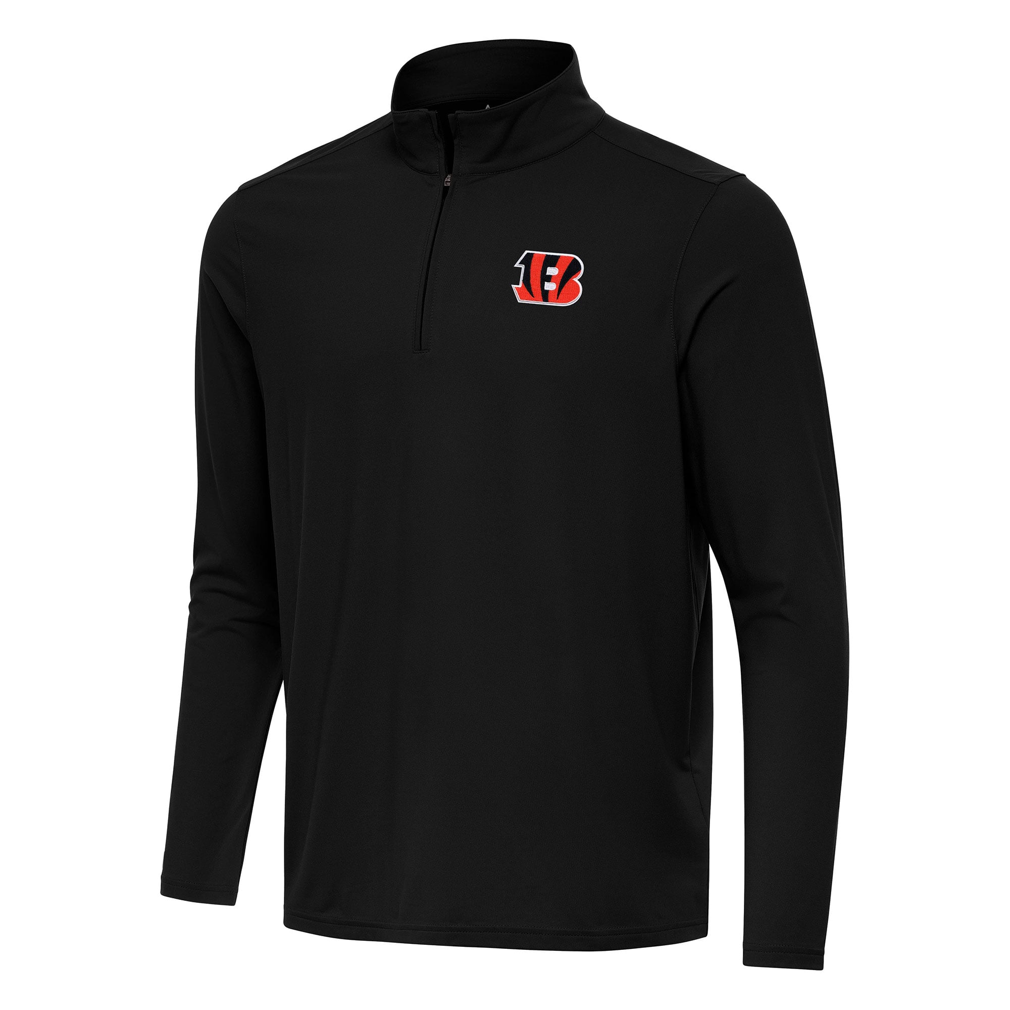 Men’s Antigua Black Cincinnati Bengals Intent Quarter-Zip Pullover Top Men’s Antigua Black Cincinnati Bengals Intent Quarter-Zip Pullover Top