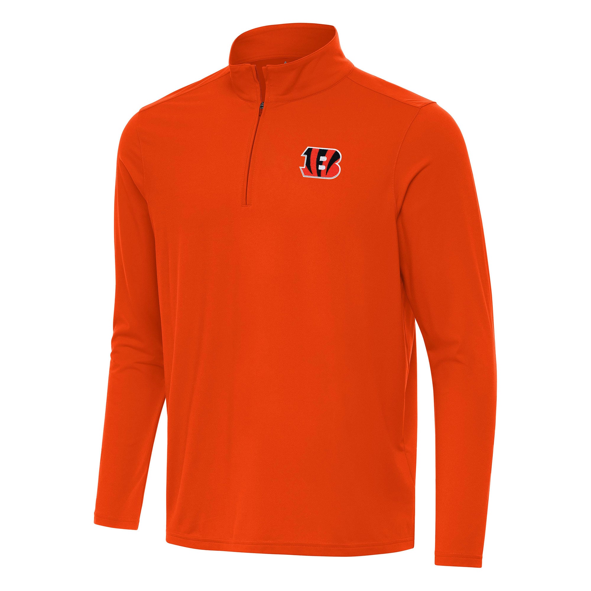 Men’s Antigua Orange Cincinnati Bengals Intent Quarter-Zip Pullover Top Men’s Antigua Orange Cincinnati Bengals Intent Quarter-Zip Pullover Top