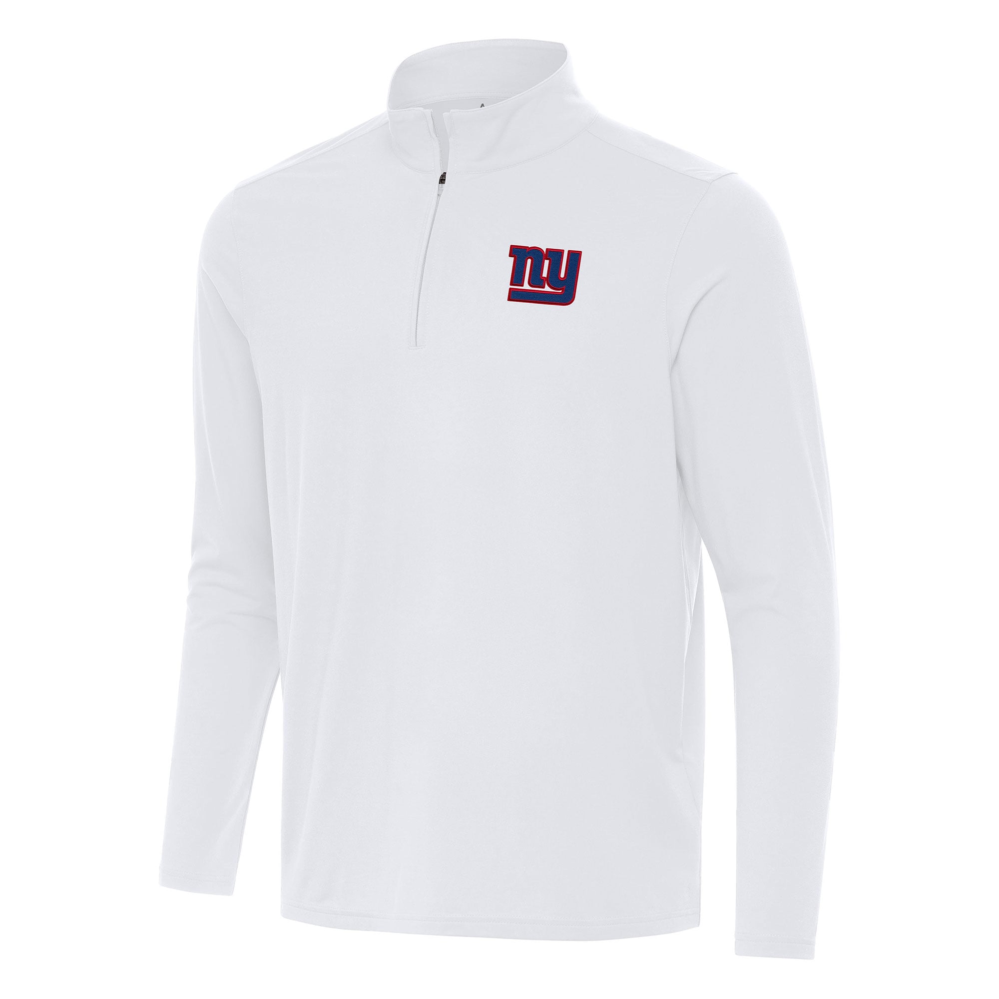 Men’s Antigua White New York Giants Intent Quarter-Zip Pullover Top Men’s Antigua White New York Giants Intent Quarter-Zip Pullover Top