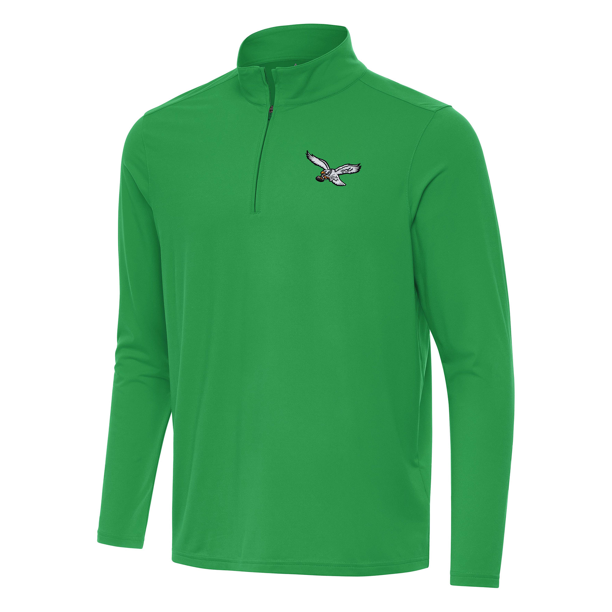 Men's Antigua Kelly Green Philadelphia Eagles Intent Quarter-Zip Pullover Top