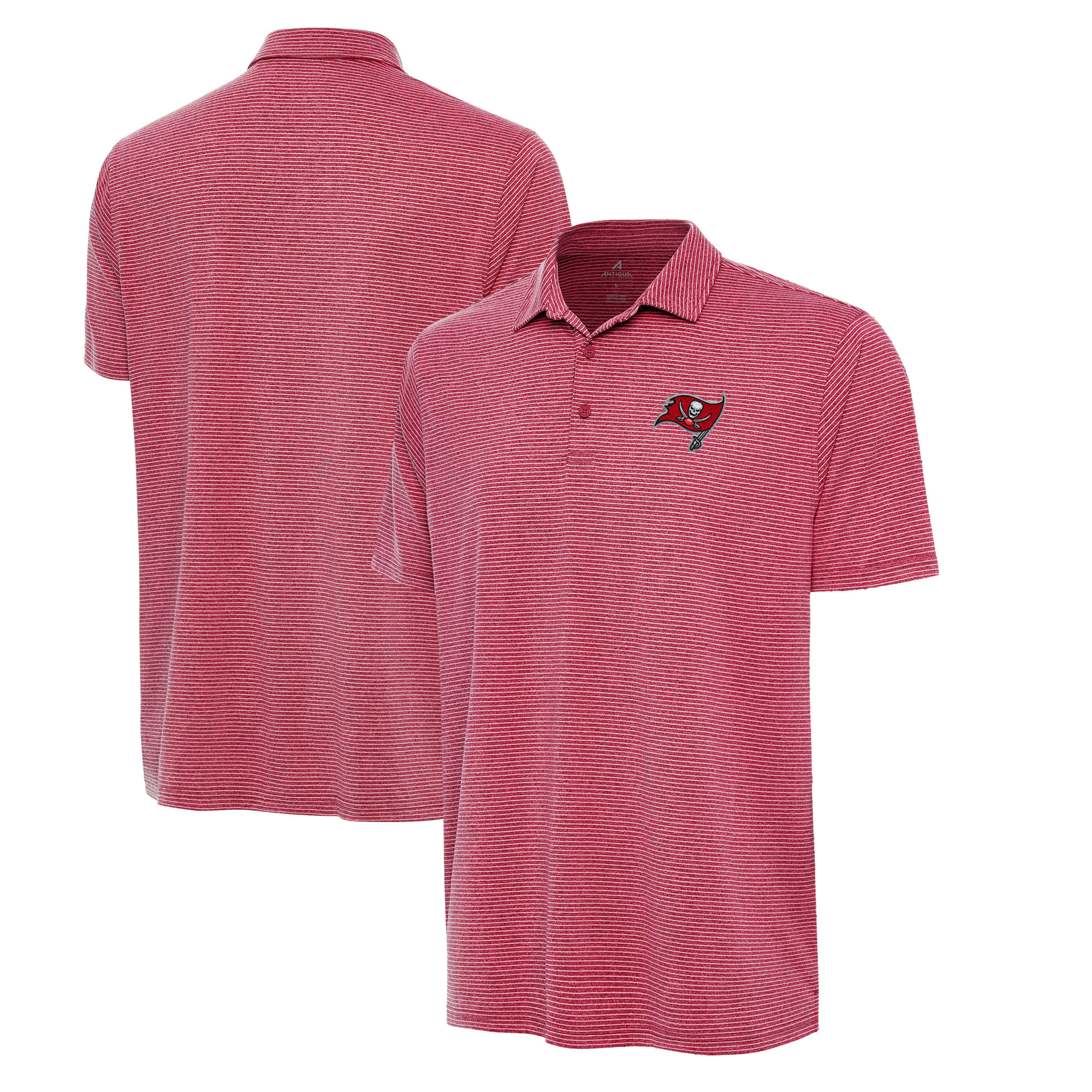 Men's Antigua Heather Red Tampa Bay Buccaneers Scheme Polo
