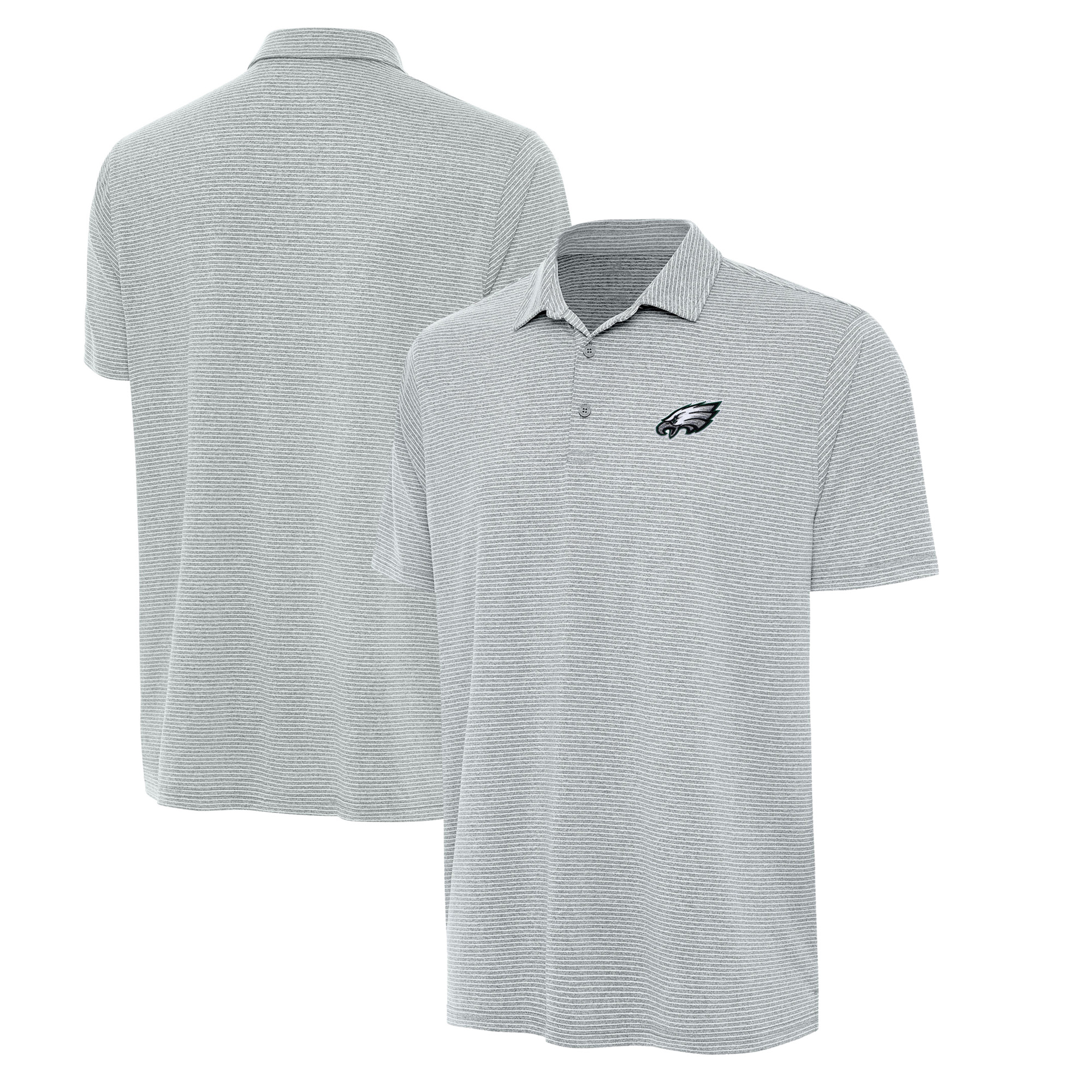 Men's Antigua Heather Gray Philadelphia Eagles Scheme Polo