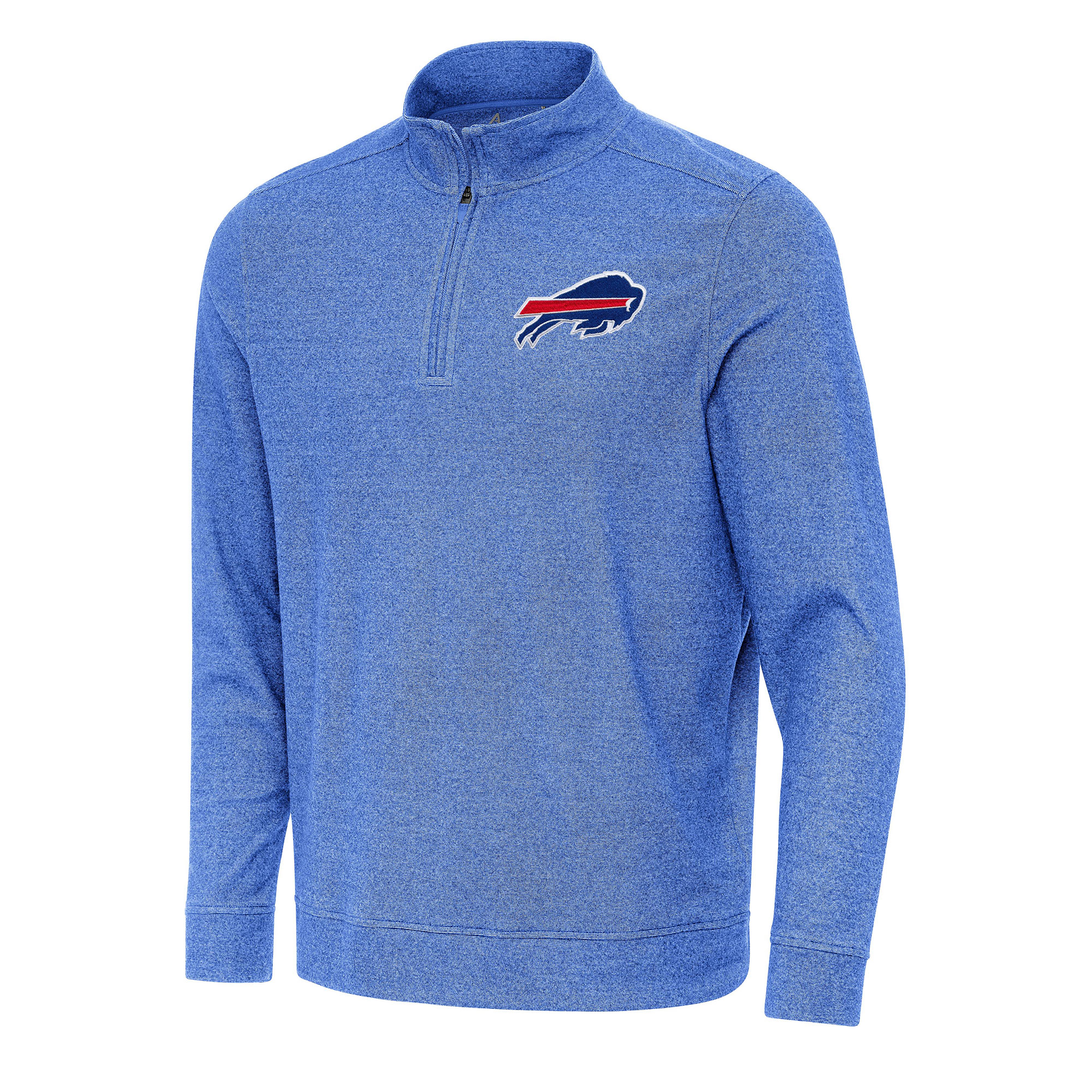 Men's Antigua Heather Royal Buffalo Bills Subtle Quarter-Zip Top