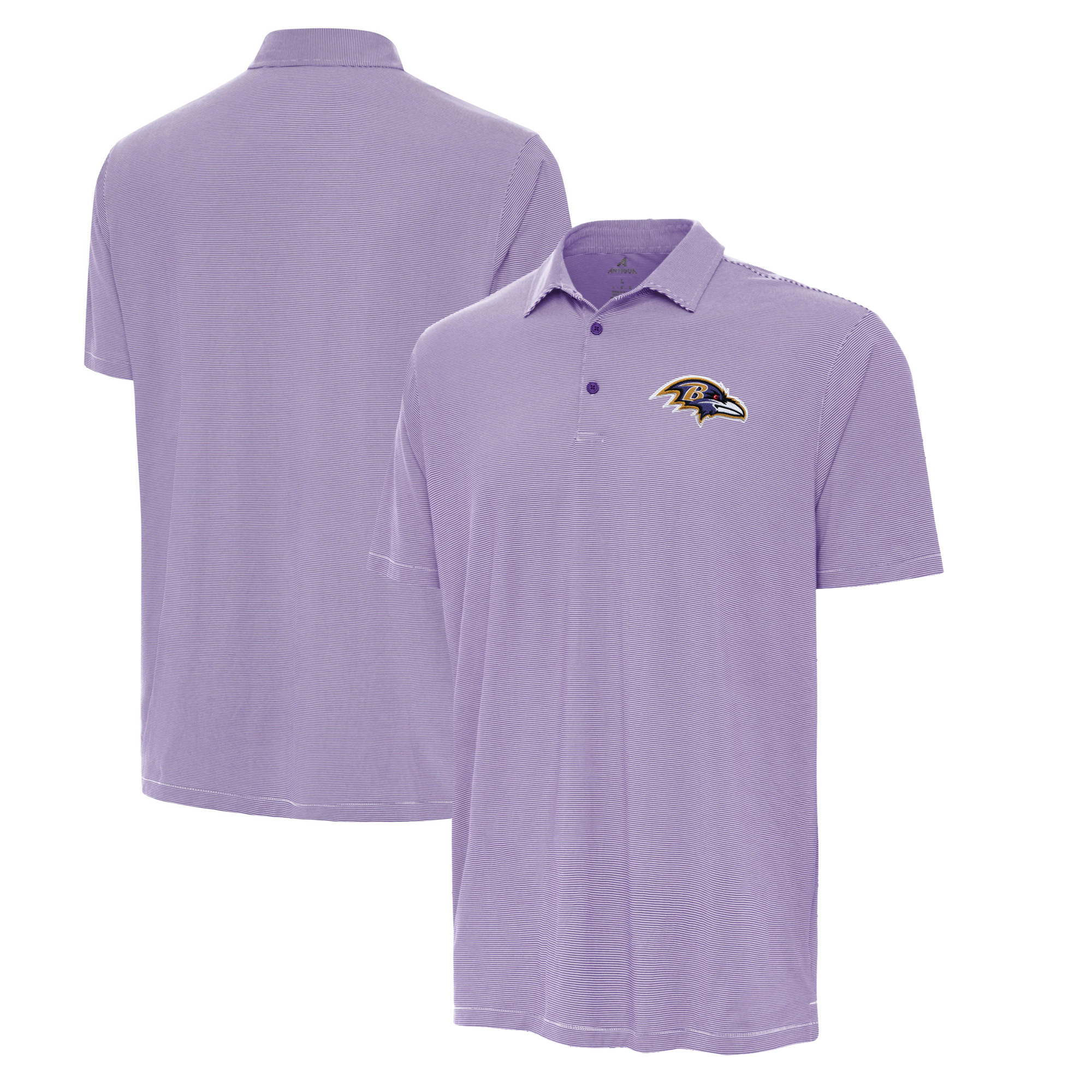 Men's Antigua Purple/White Baltimore Ravens Twine Performance Polo