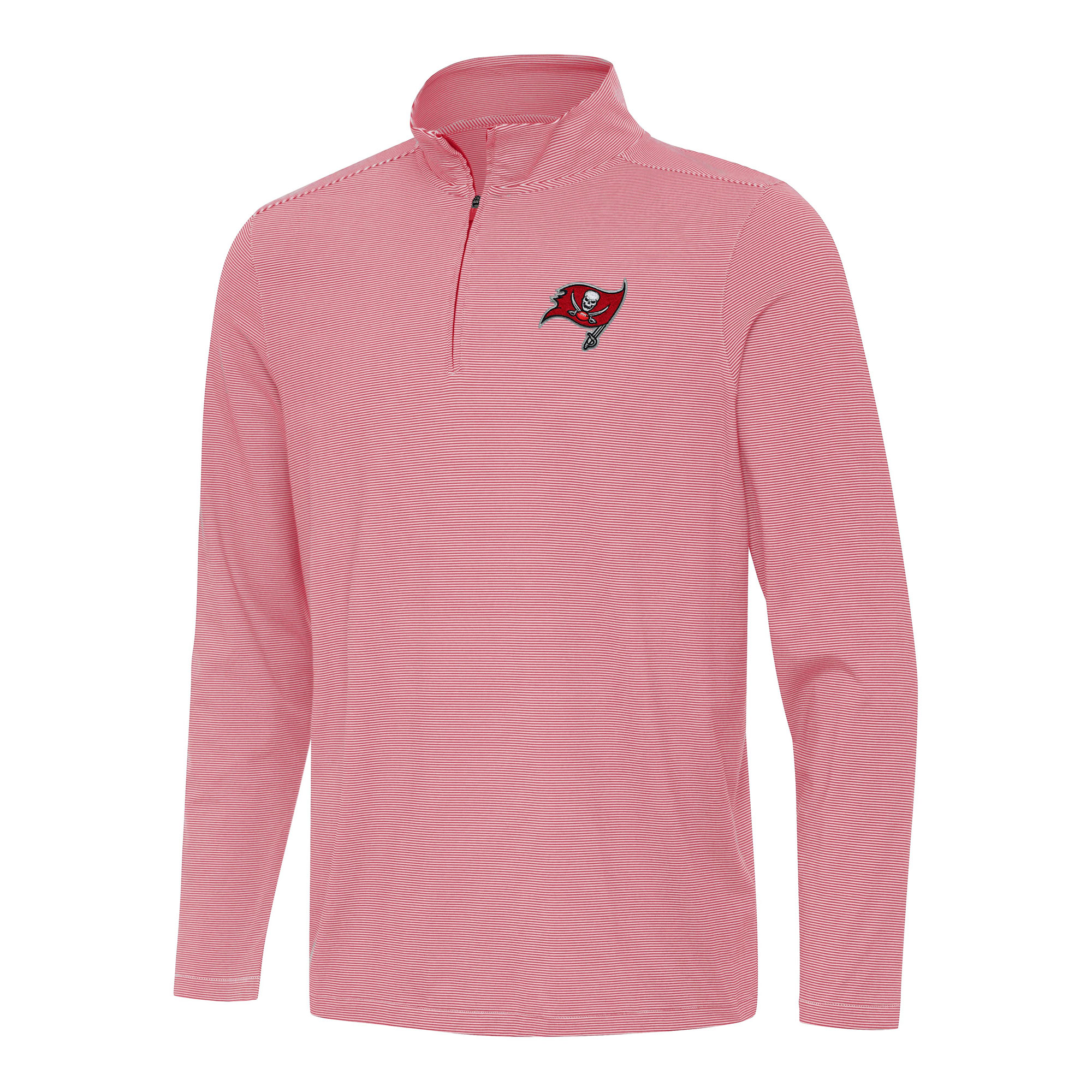 Men's Antigua Red/White Tampa Bay Buccaneers Twine Quarter-Zip Jacket