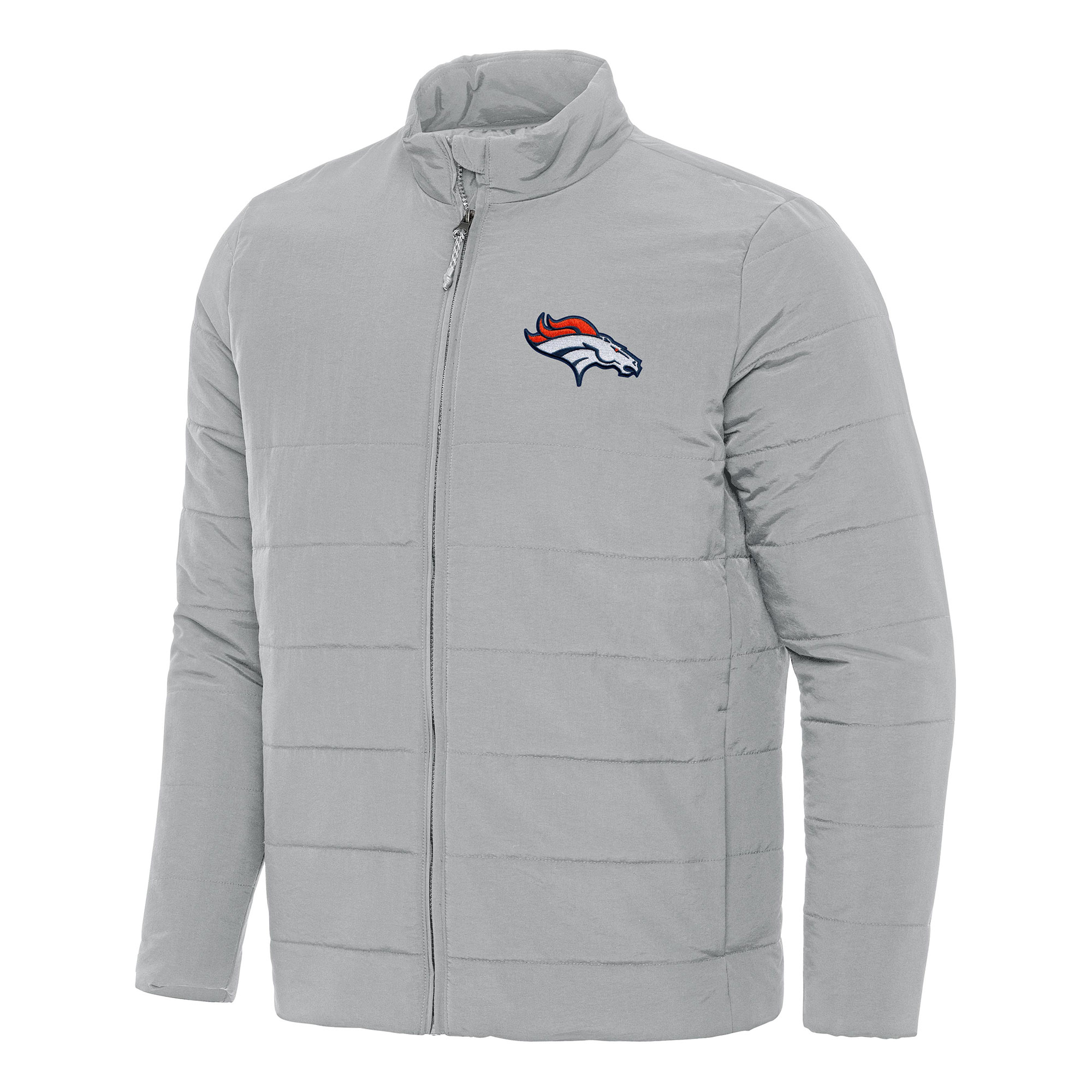 Men's Antigua Gray Denver Broncos Swelter Full-Zip Jacket