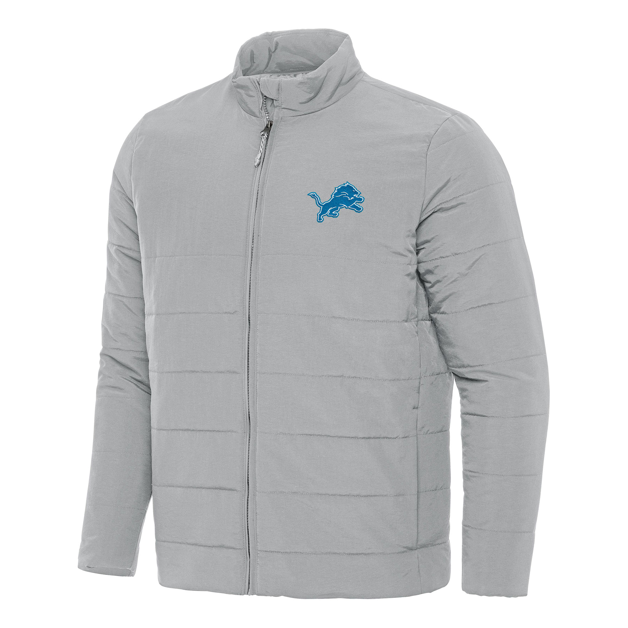 Men's Antigua Gray Detroit Lions Swelter Full-Zip Jacket