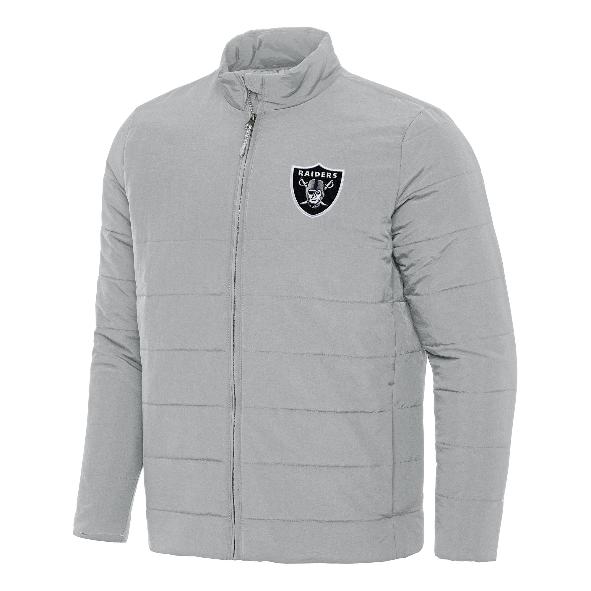 Men's Antigua Gray Las Vegas Raiders Swelter Full-Zip Jacket