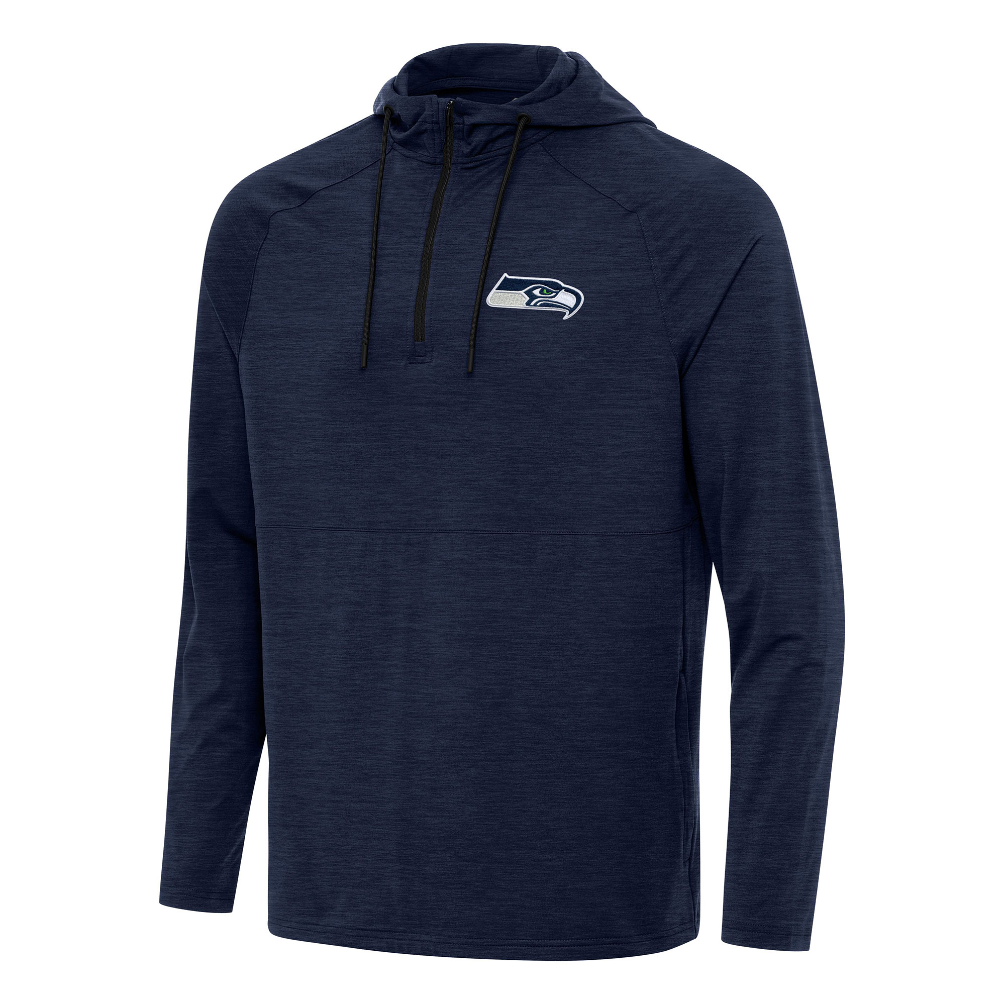 Men’s Antigua Heather Navy Seattle Seahawks Spikes Quarter-Zip Pullover Hoodie Men’s Antigua Heather Navy Seattle Seahawks Spikes Quarter-Zip Pullover Hoodie