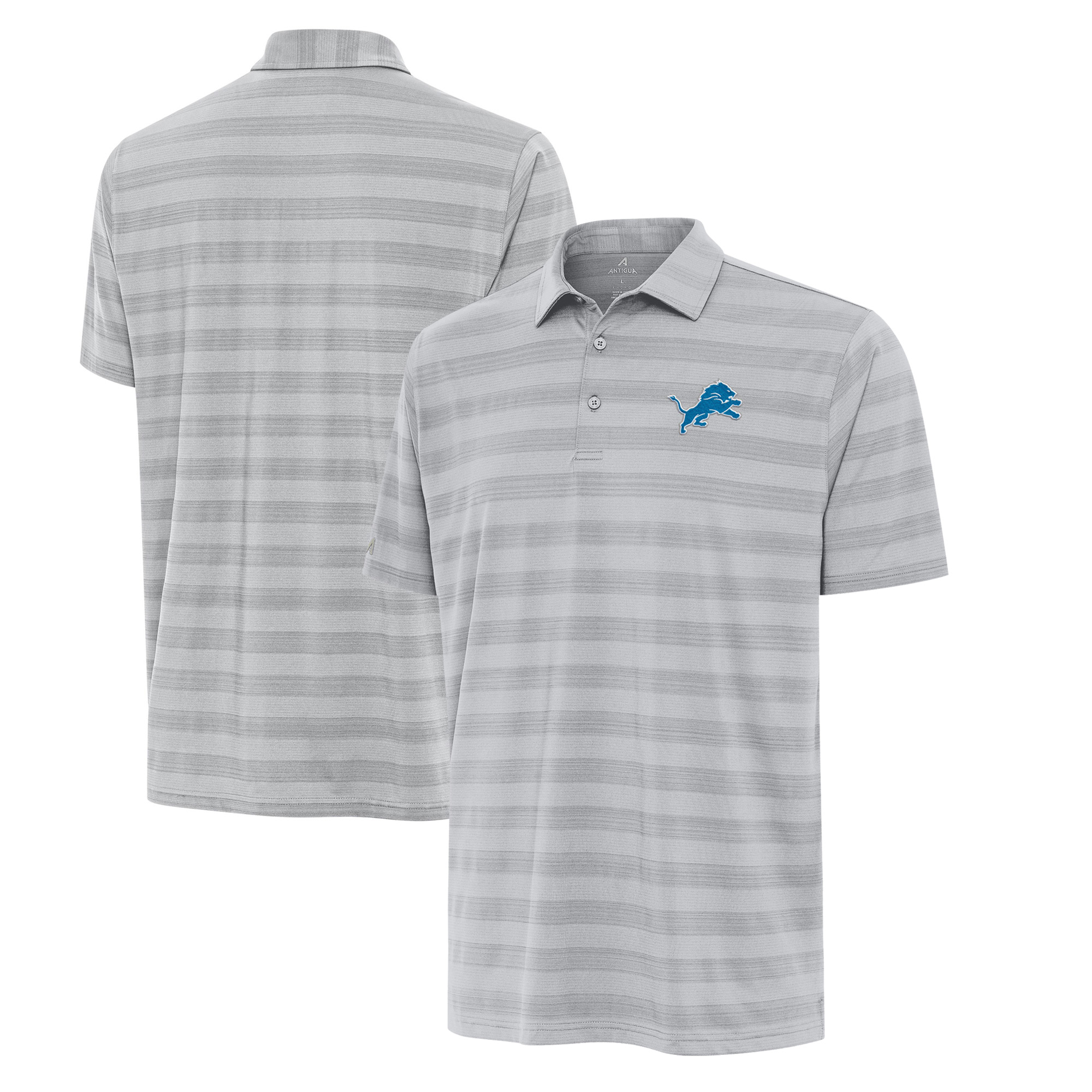 Men's Antigua Gray Detroit Lions Big & Tall Tunnel Polo