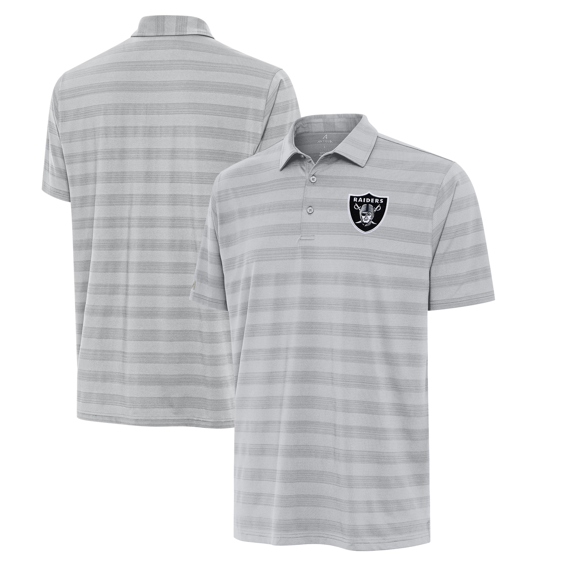 Men's Antigua Gray Las Vegas Raiders Big & Tall Tunnel Polo