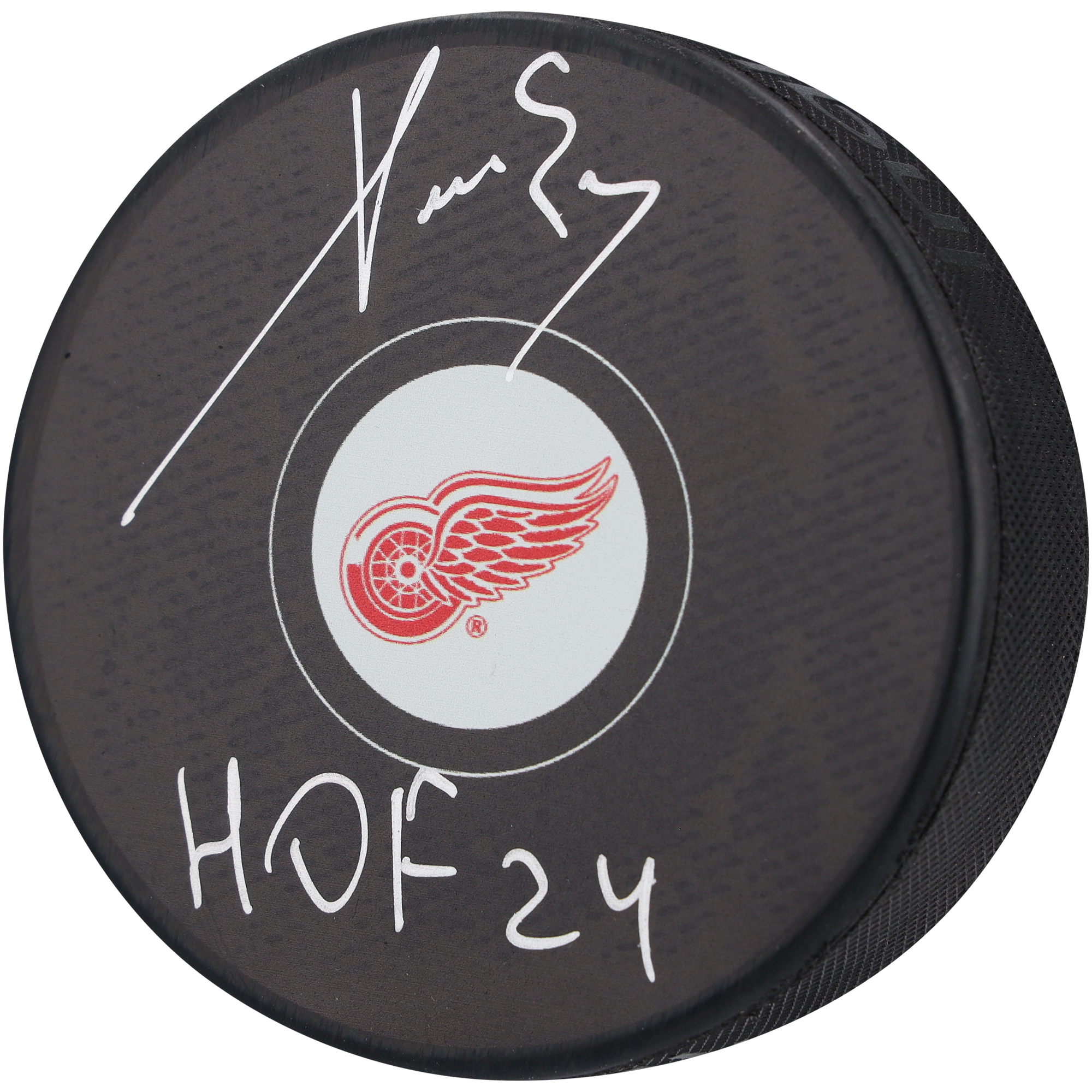 Pavel Datsyuk Detroit Red Wings Autographed Hockey Puck with "HOF 24" Inscription
