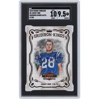 Jimmy Orr Indianapolis Colts Autographed 2010 Panini Threads Gridiron Kings #5 #37/50 SGC Authenticated 9.5/10 Card