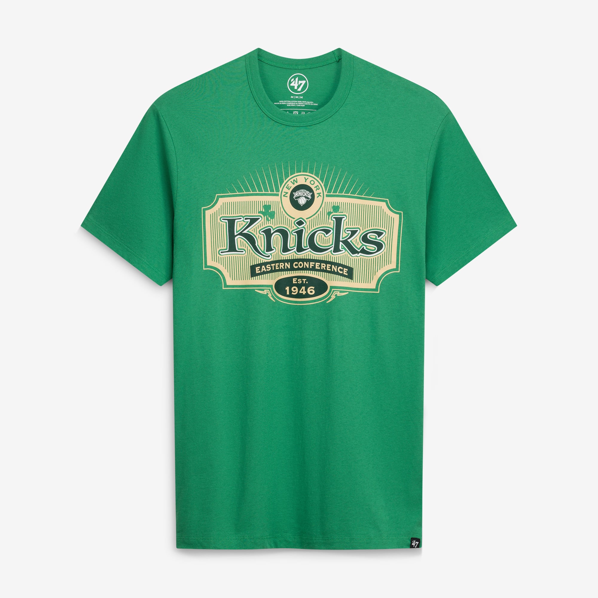 Men's '47  Green New York Knicks Lucky Team Franklin T-Shirt
