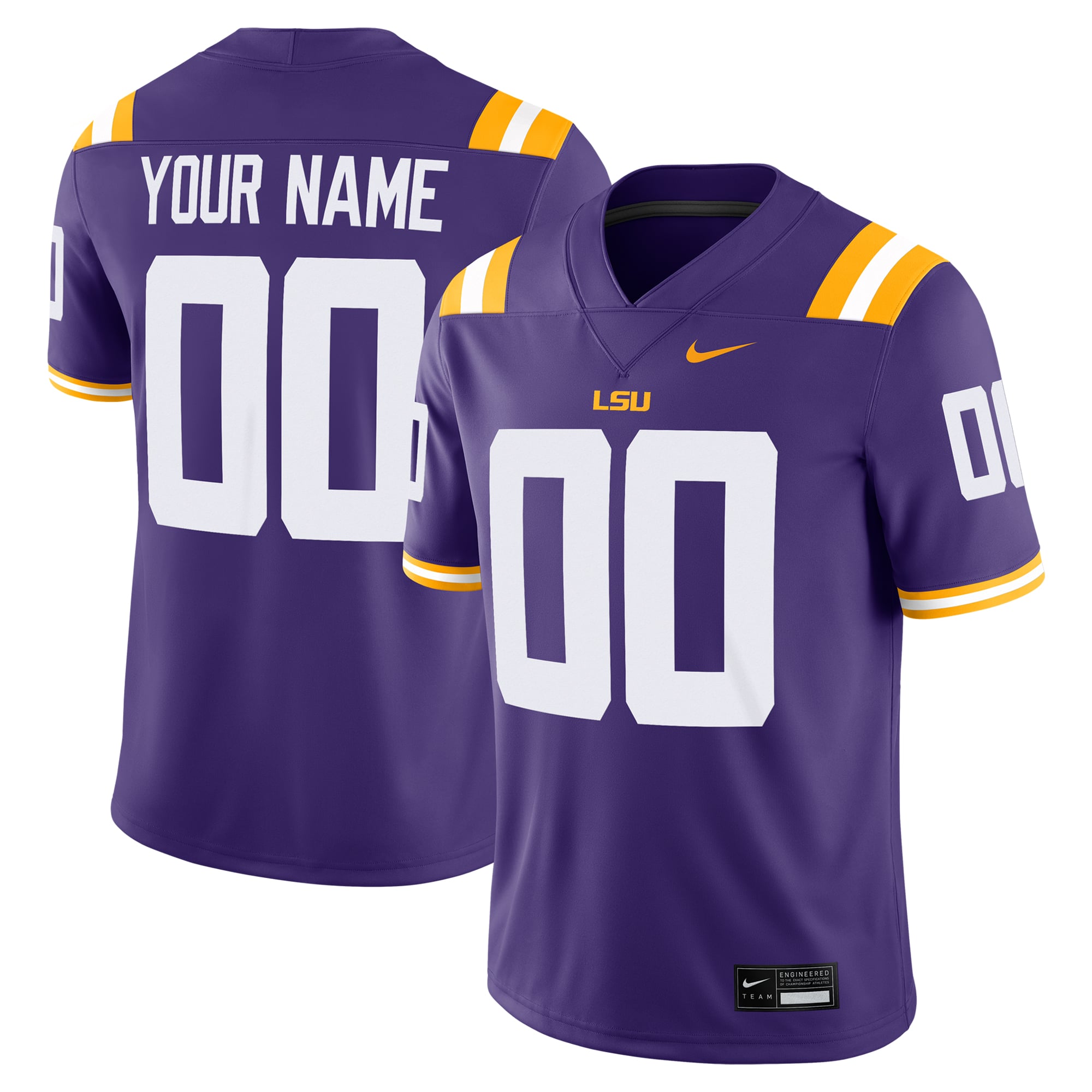 Men's Nike Purple LSU Tigers Custom Football Game Jersey
