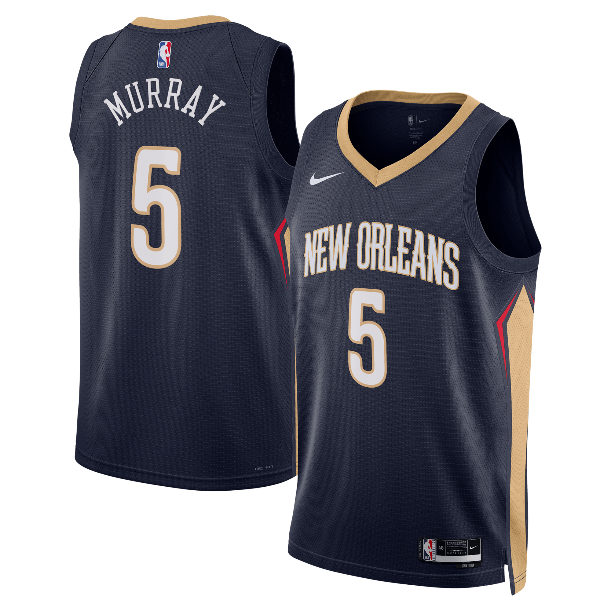 Camiseta Nike Icon Edition Swingman de los New Orleans Pelicans - Azul marino - Dejounte Murray - Unisex