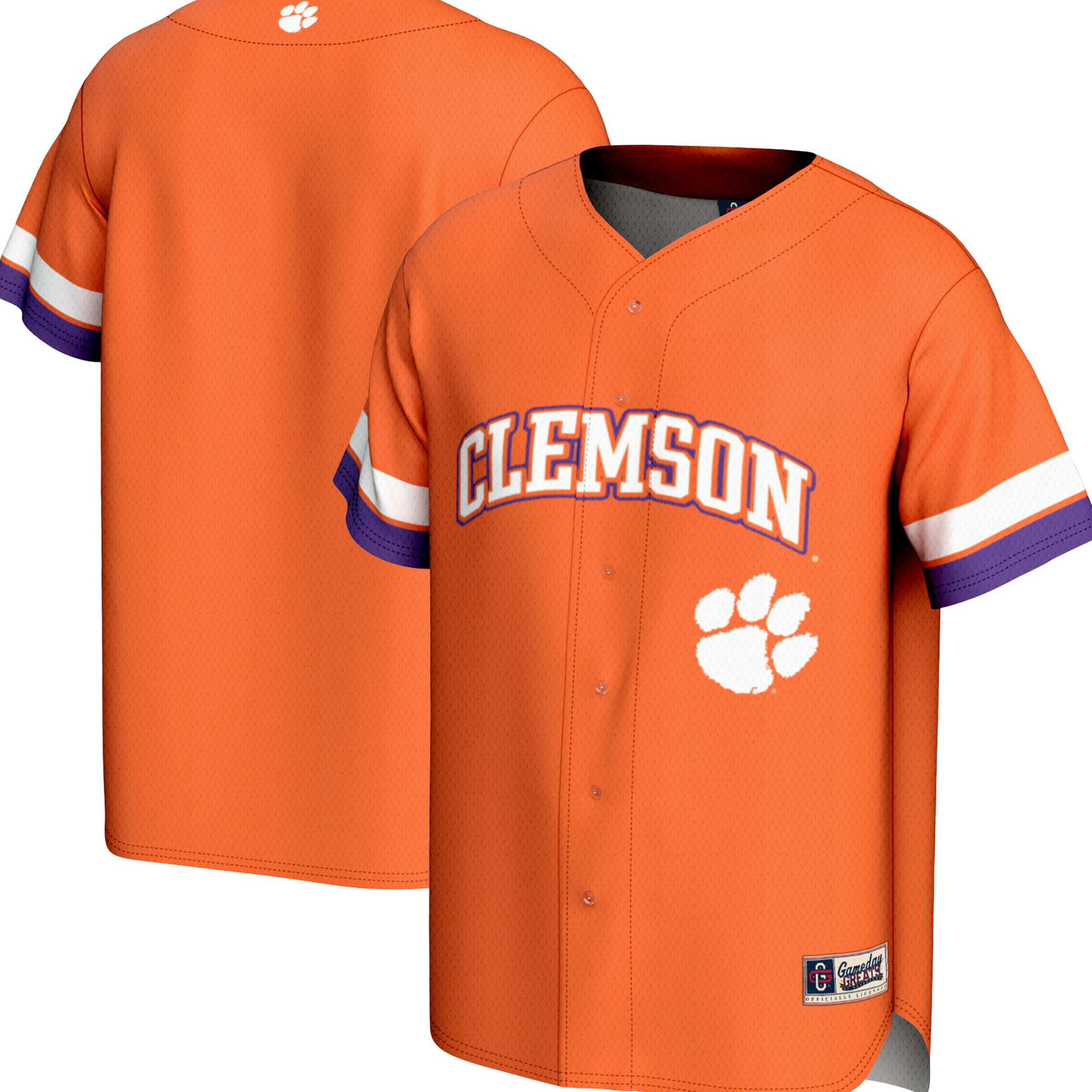 Men’s GameDay Greats Orange Clemson Tigers Spirit Baseball Jersey
