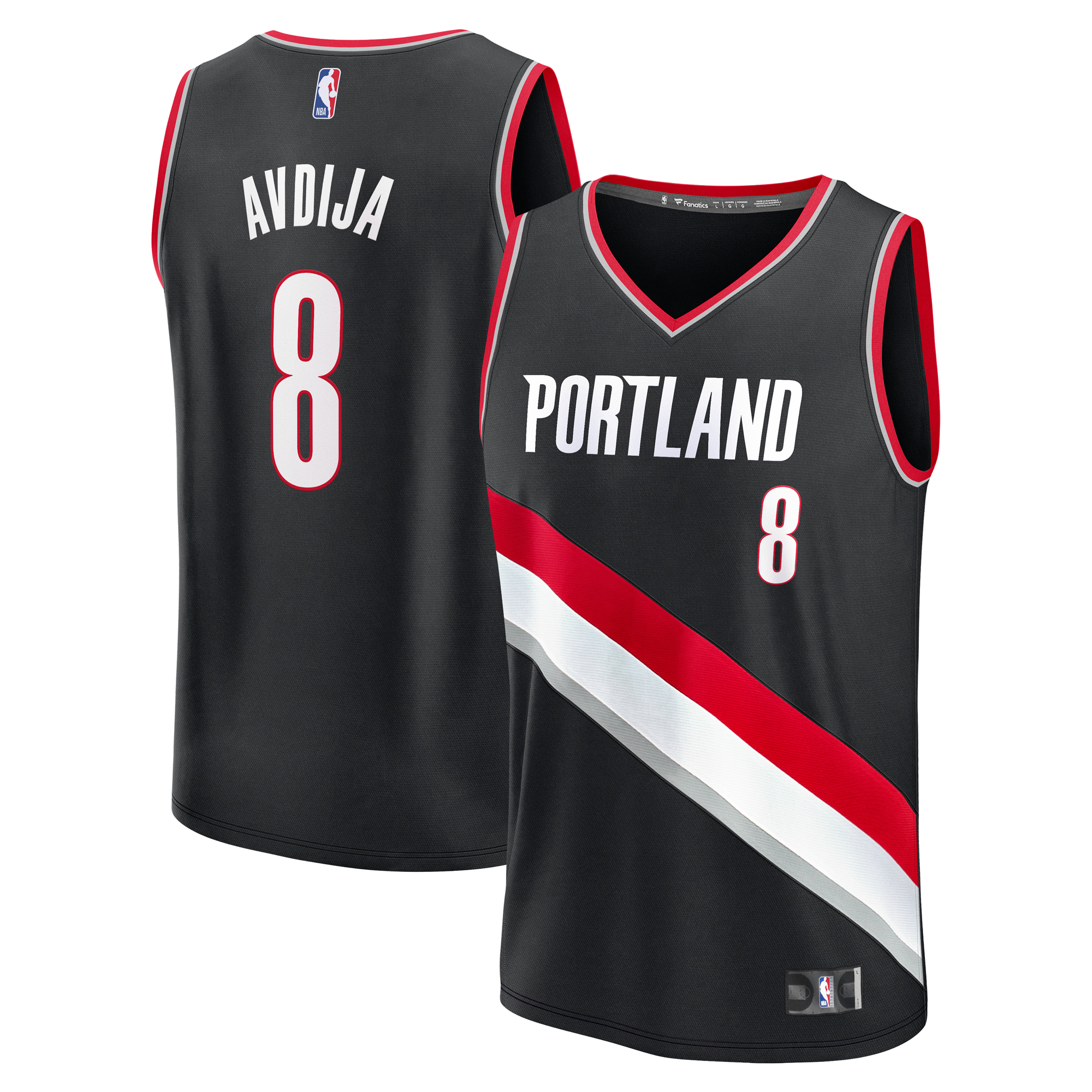 Men's Fanatics Deni Avdija Black Portland Trail Blazers Fast Break Replica Player Jersey - Icon Edition