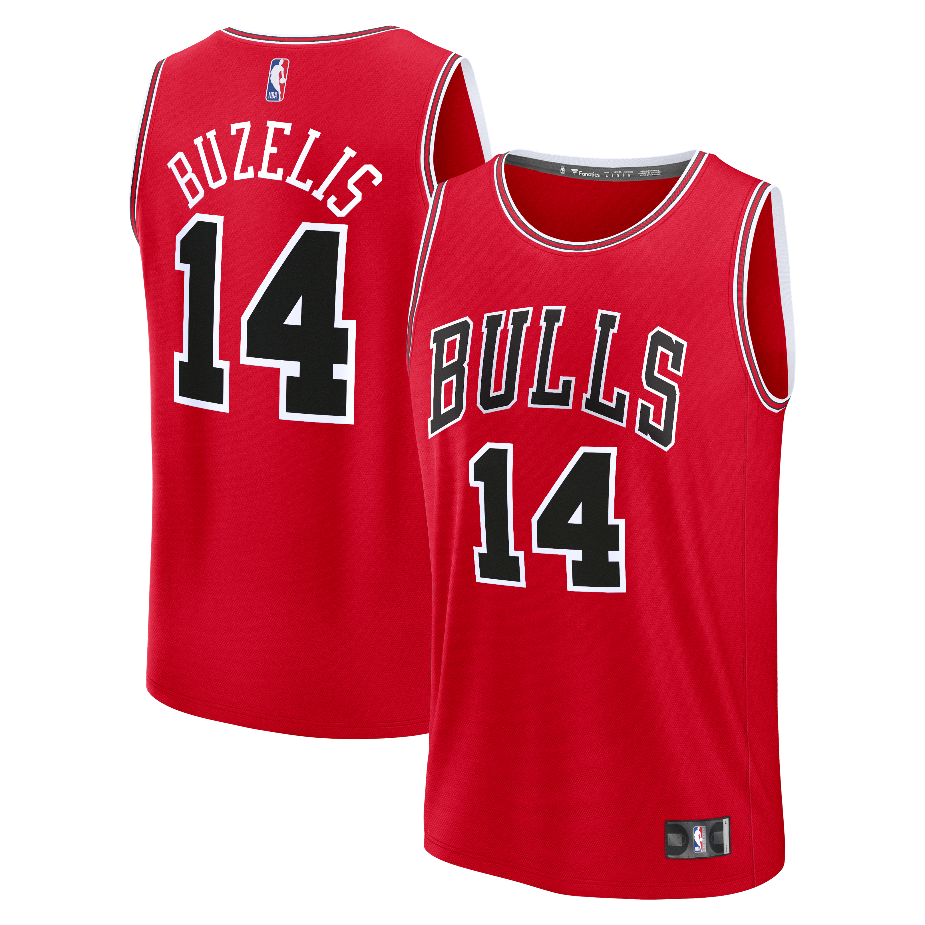 Men's Fanatics Matas Buzelis Red Chicago Bulls Fast Break Replica Player Jersey - Icon Edition
