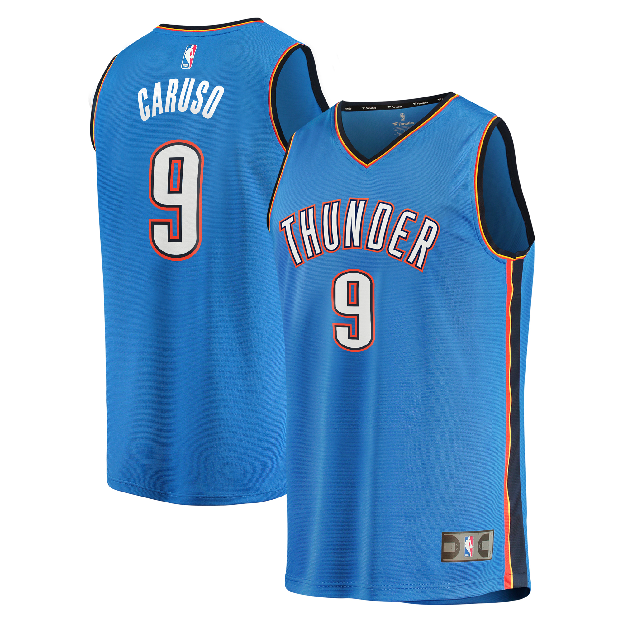 Men's Fanatics Alex Caruso Blue Oklahoma City Thunder Fast Break Replica Player Jersey - Icon Edition