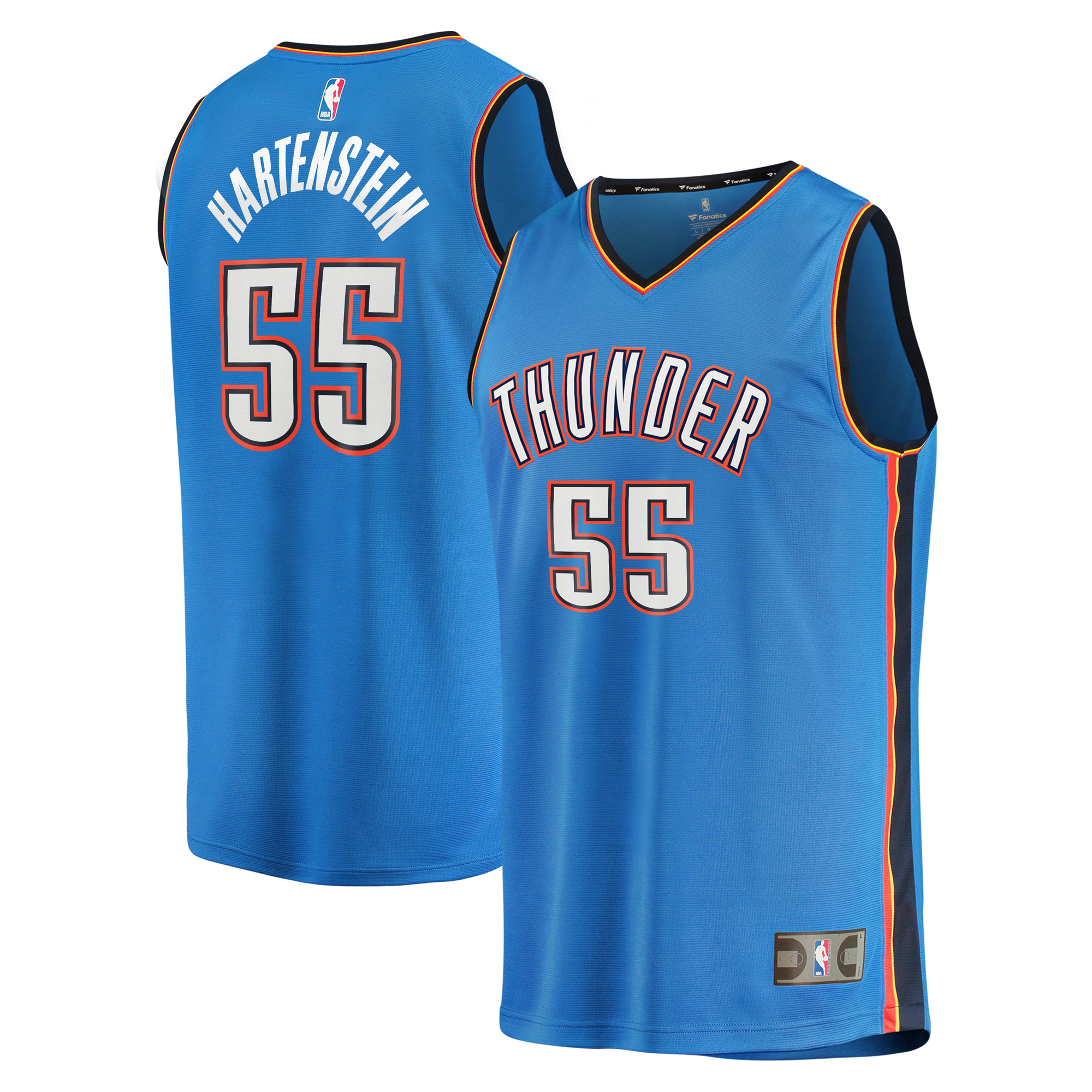 Men's Fanatics Isaiah Hartenstein Blue Oklahoma City Thunder Fast Break Replica Player Jersey - Icon Edition