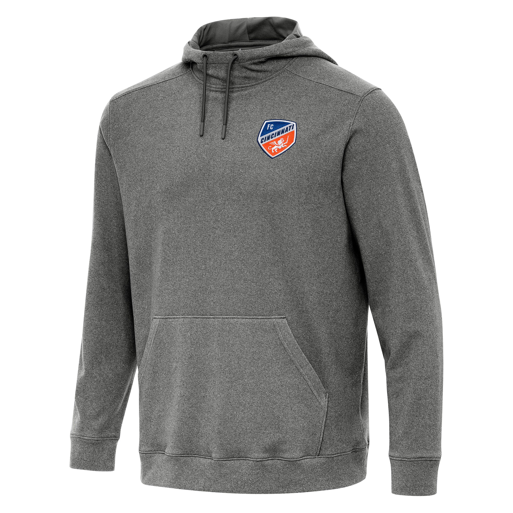Men's Antigua Heather Black FC Cincinnati Cloud Pullover Hoodie