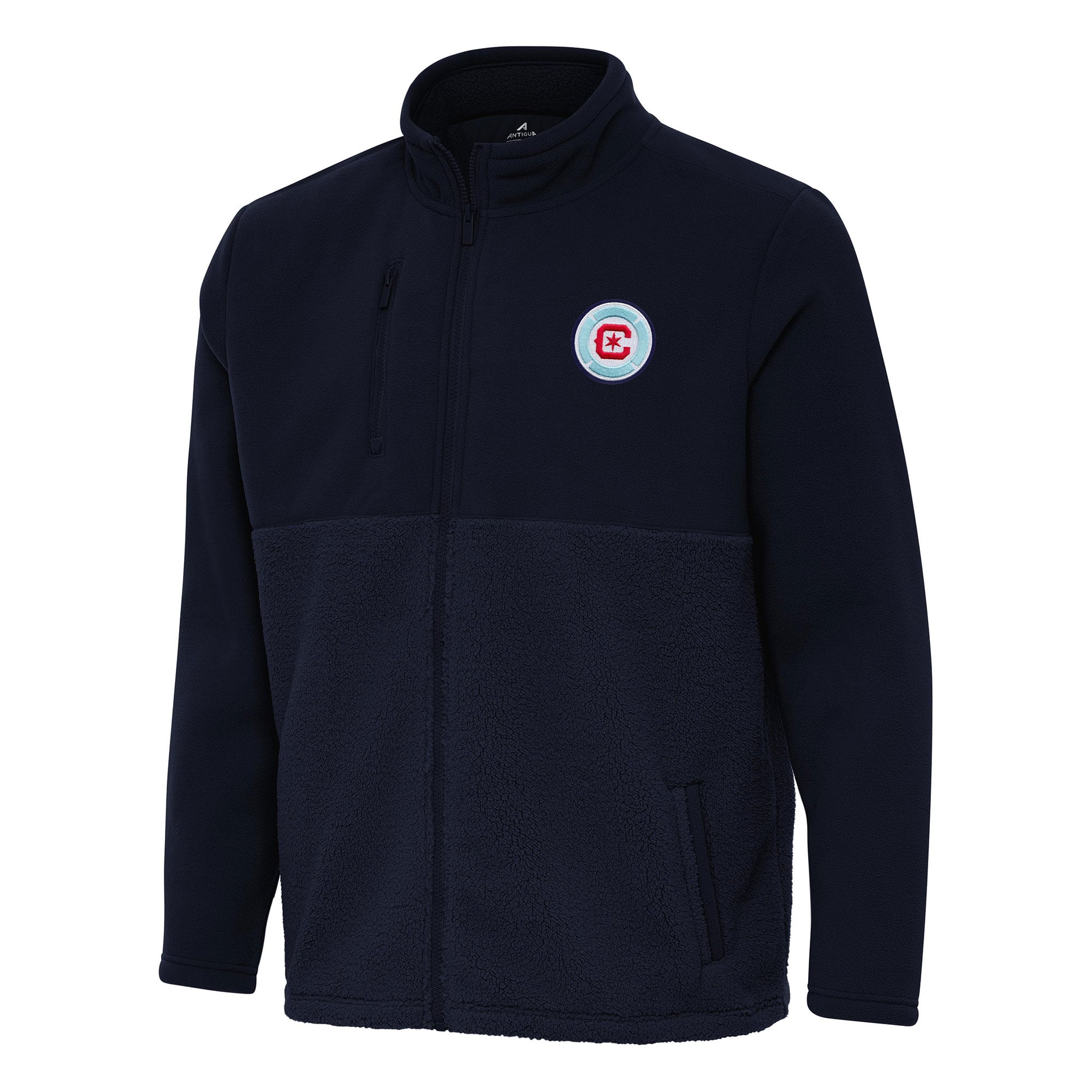 Men's Antigua Navy Chicago Fire Daily Fused Full-Zip Jacket