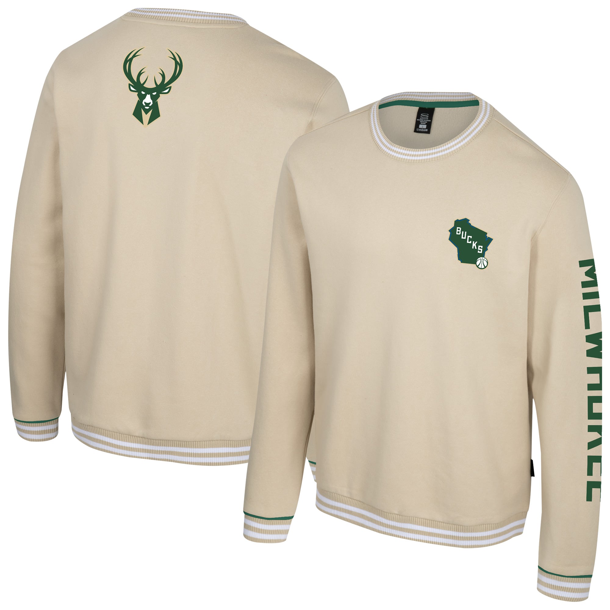 Unisex Stadium Essentials Natural Milwaukee Bucks Halftime Pullover Sweatshirt