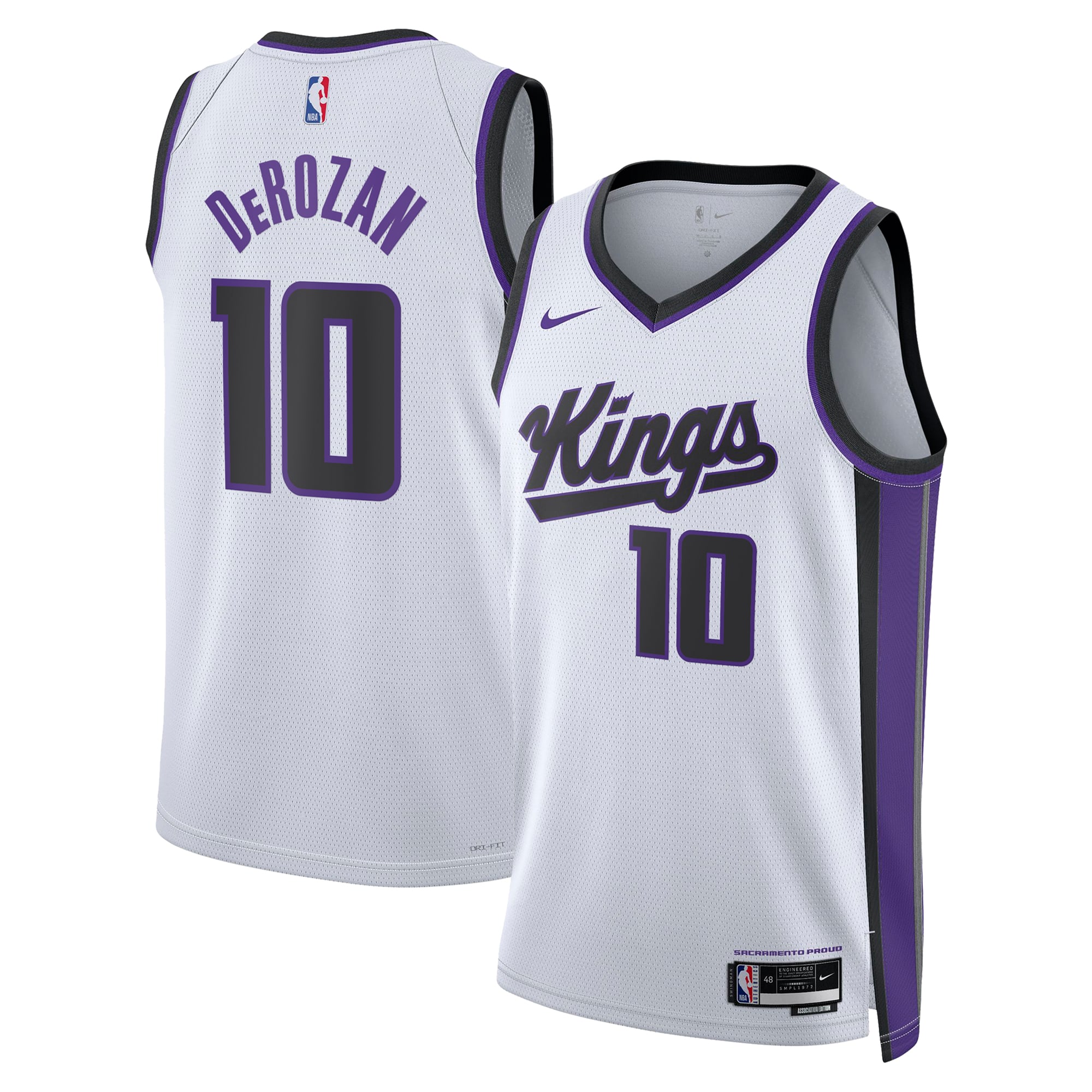Camiseta Swingman Nike Association Edition de los Sacramento Kings - Blanco - DeMar DeRozan - Unisex