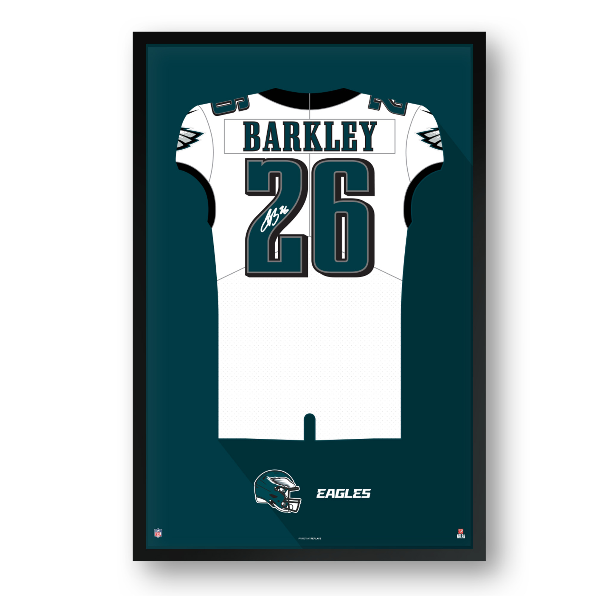 Saquon Barkley Philadelphia Eagles 14" x 20" Framed Jersey Art Print