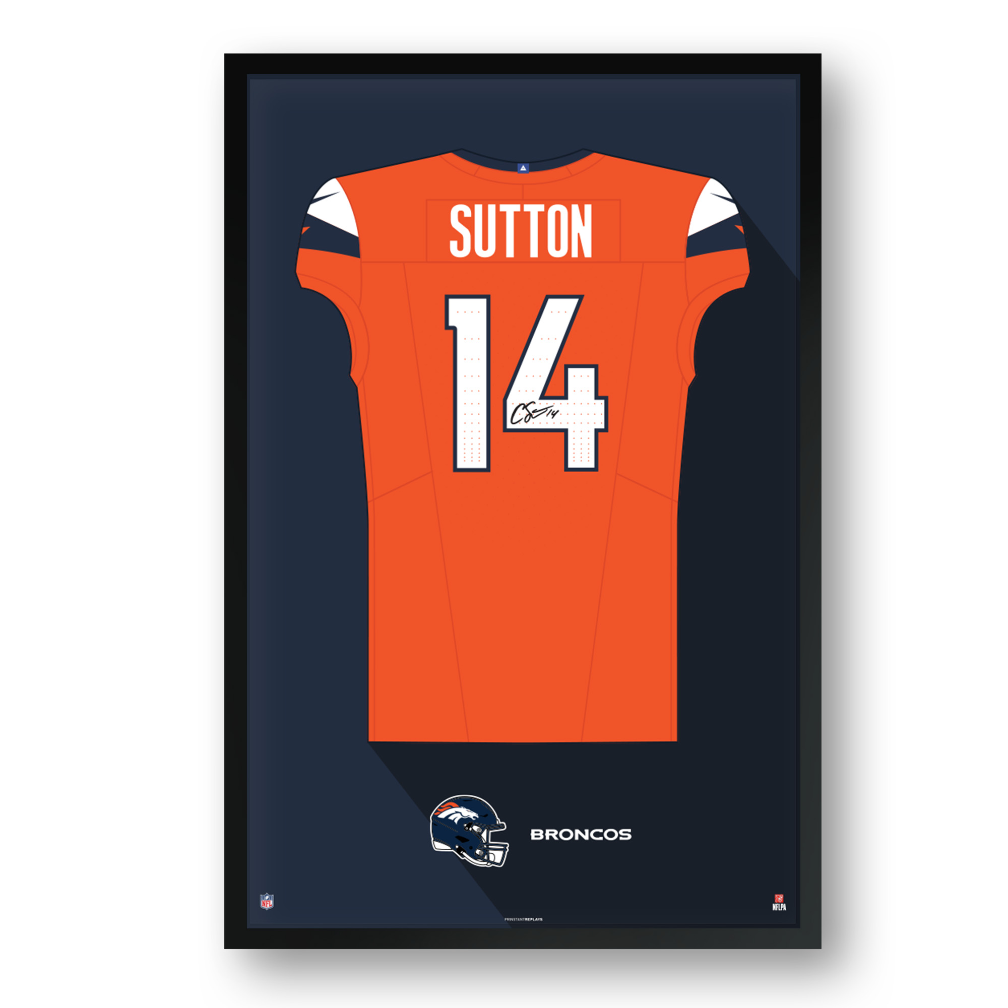 Courtland Sutton Denver Broncos 14" x 20" Framed Jersey Art Print