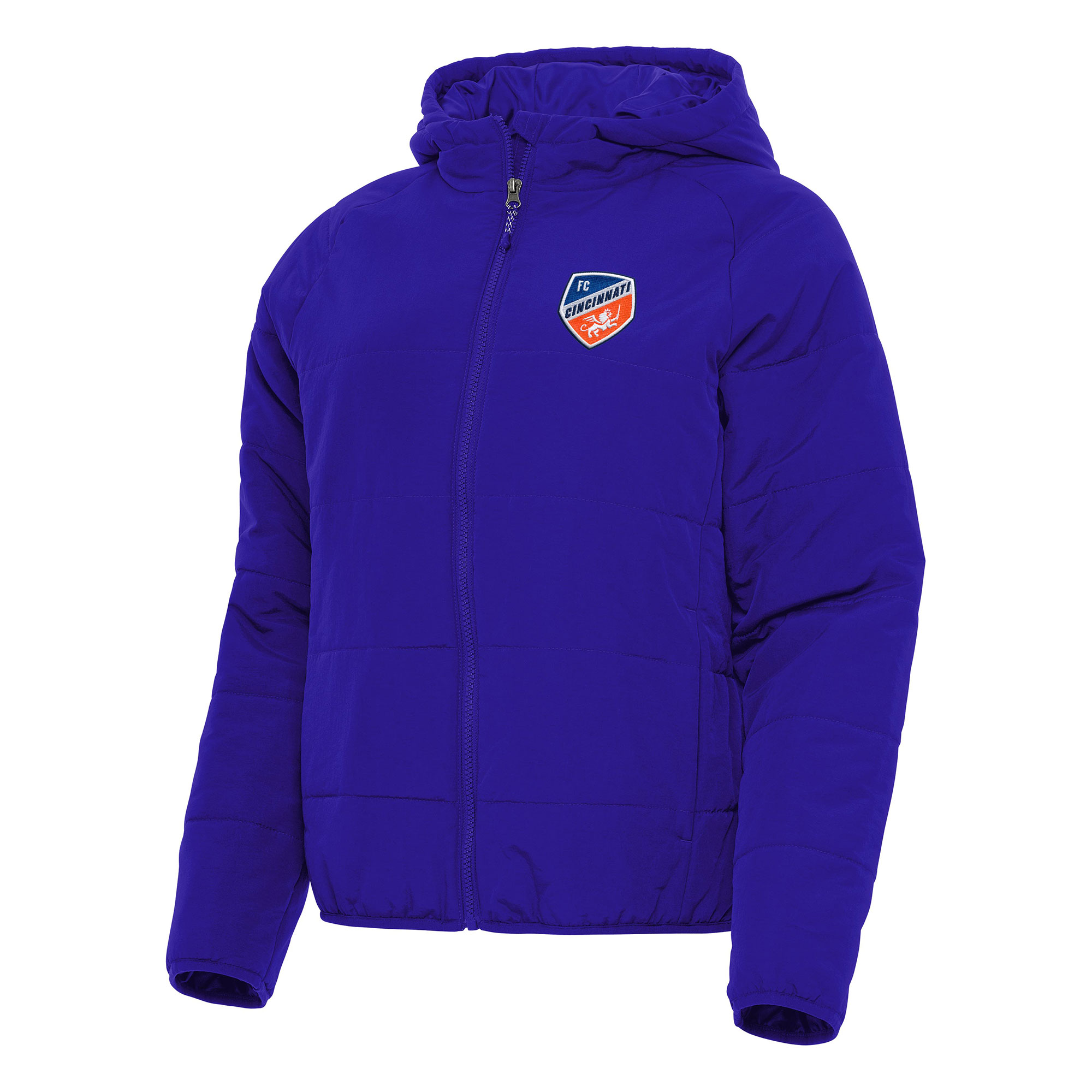 Women's Antigua Blue FC Cincinnati Universe Raglan Full-Zip Jacket