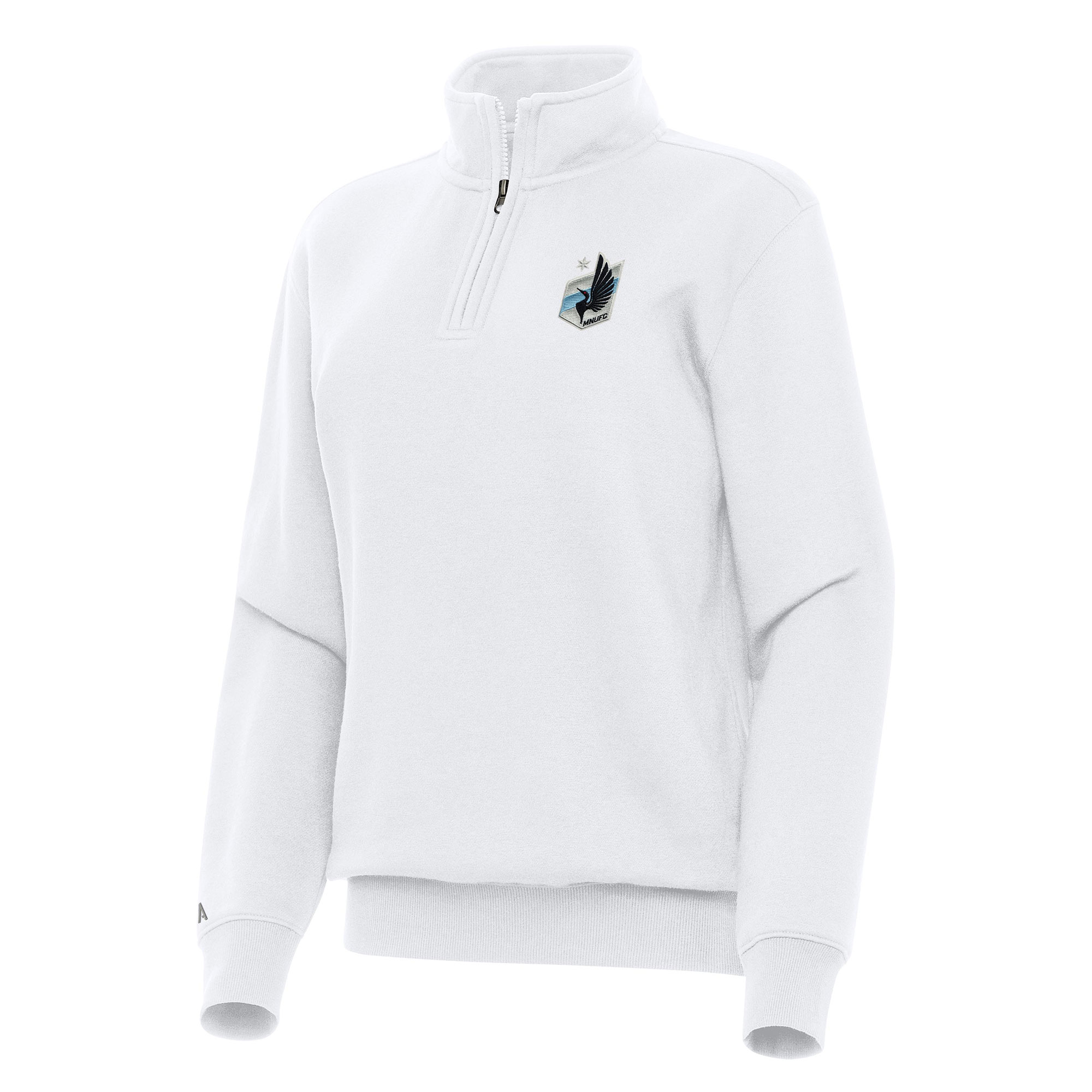 Women’s Antigua White Minnesota United FC Victory Quarter-Zip Pullover Top Women’s Antigua White Minnesota United FC Victory Quarter-Zip Pullover Top