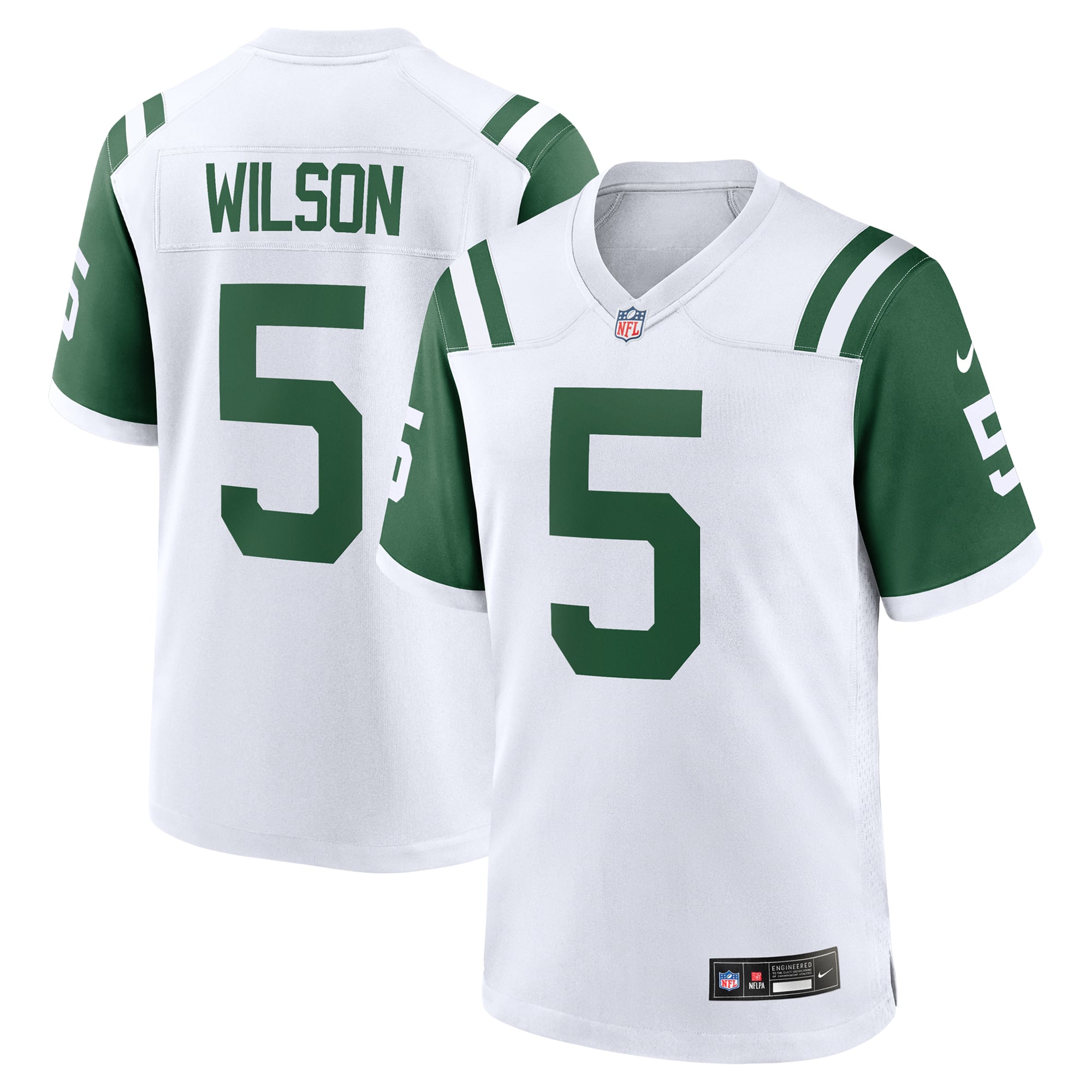 Camiseta Nike Classic de la 3ª equipación del New York Jets - Blanco - Garrett Wilson - Hombre