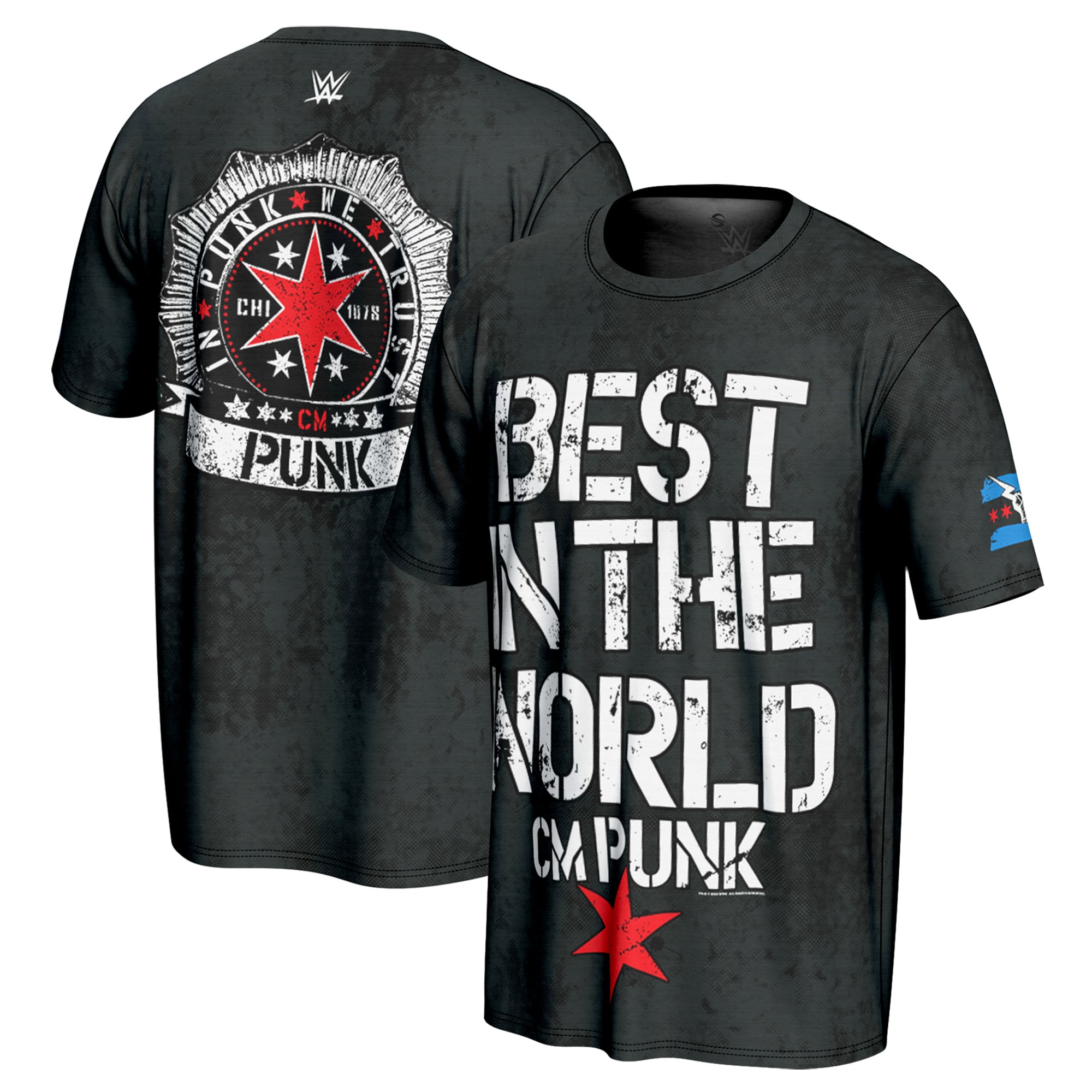 Men's ProSphere Black CM Punk In Punk We Trust T-Shirt